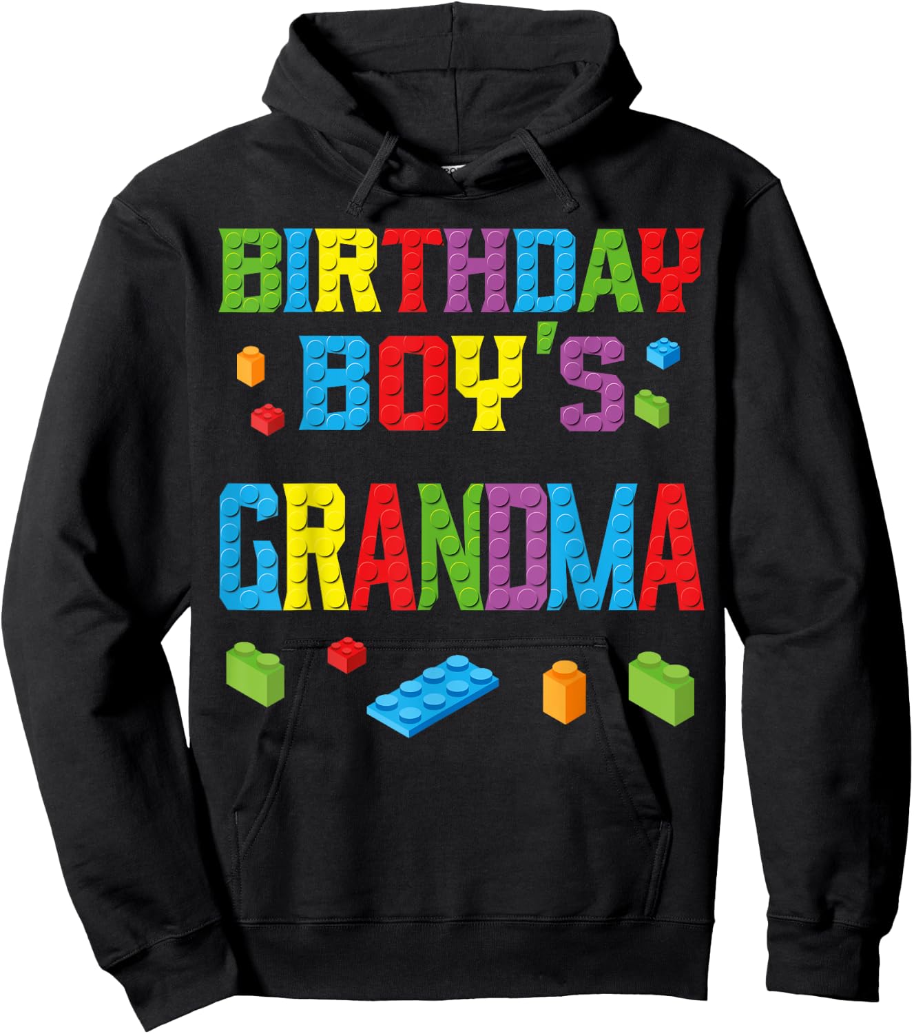 Master Builder Birthday Boy's Grandma Building Bricks Blocks Hoodie - Hoodie | Black