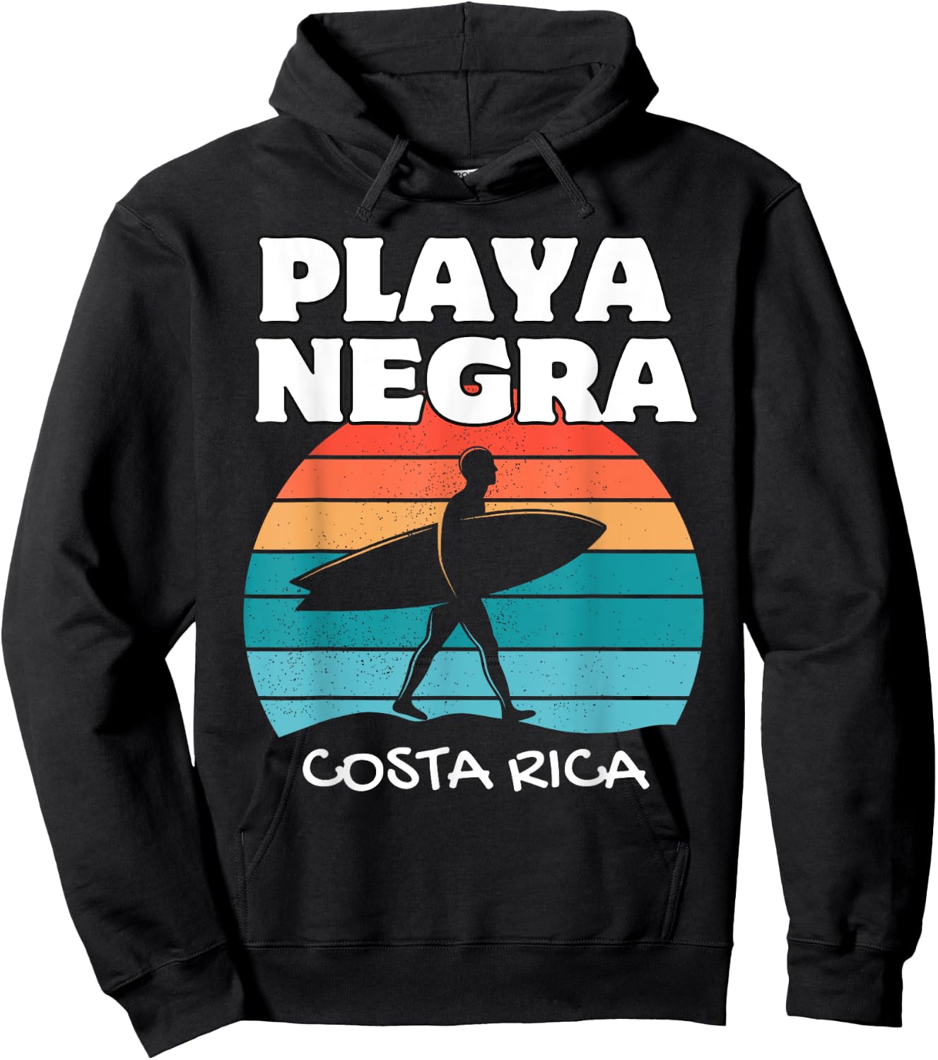 PLAYA NEGRA COSTA RICA Surf Retro Sunset Surfing Hoodie - Hoodie | Black