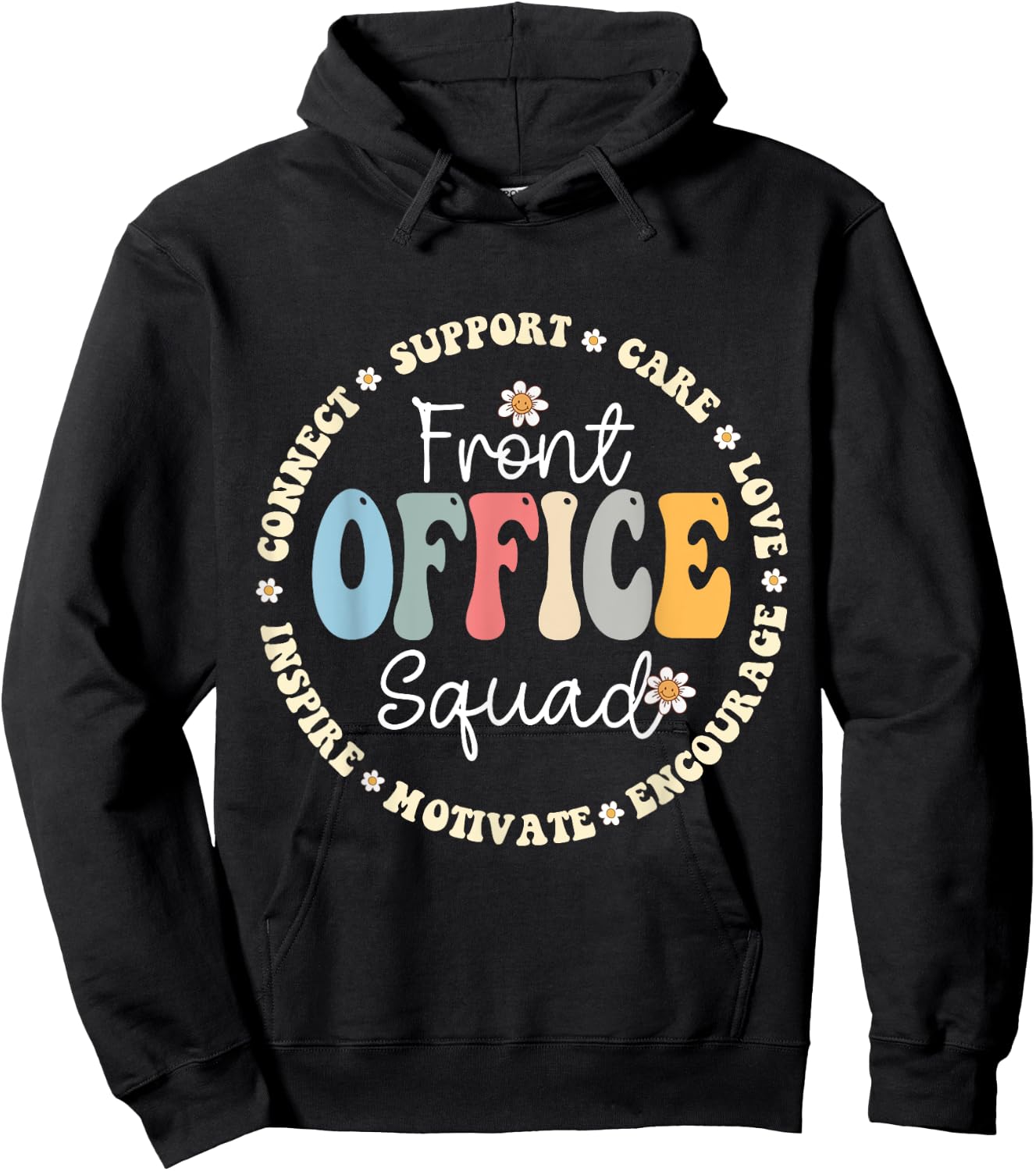 Retro School Secretary Admin Appreciation Front Office Squad Hoodie - Hoodie | Black