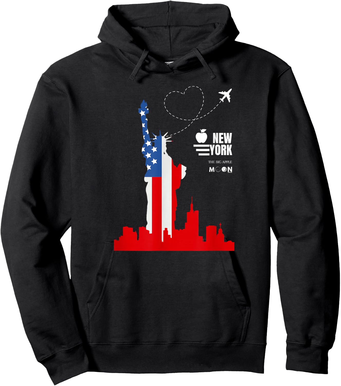 New York City Graphics I Love NY NYC Statue of Liberty Hoodie - Hoodie | Black
