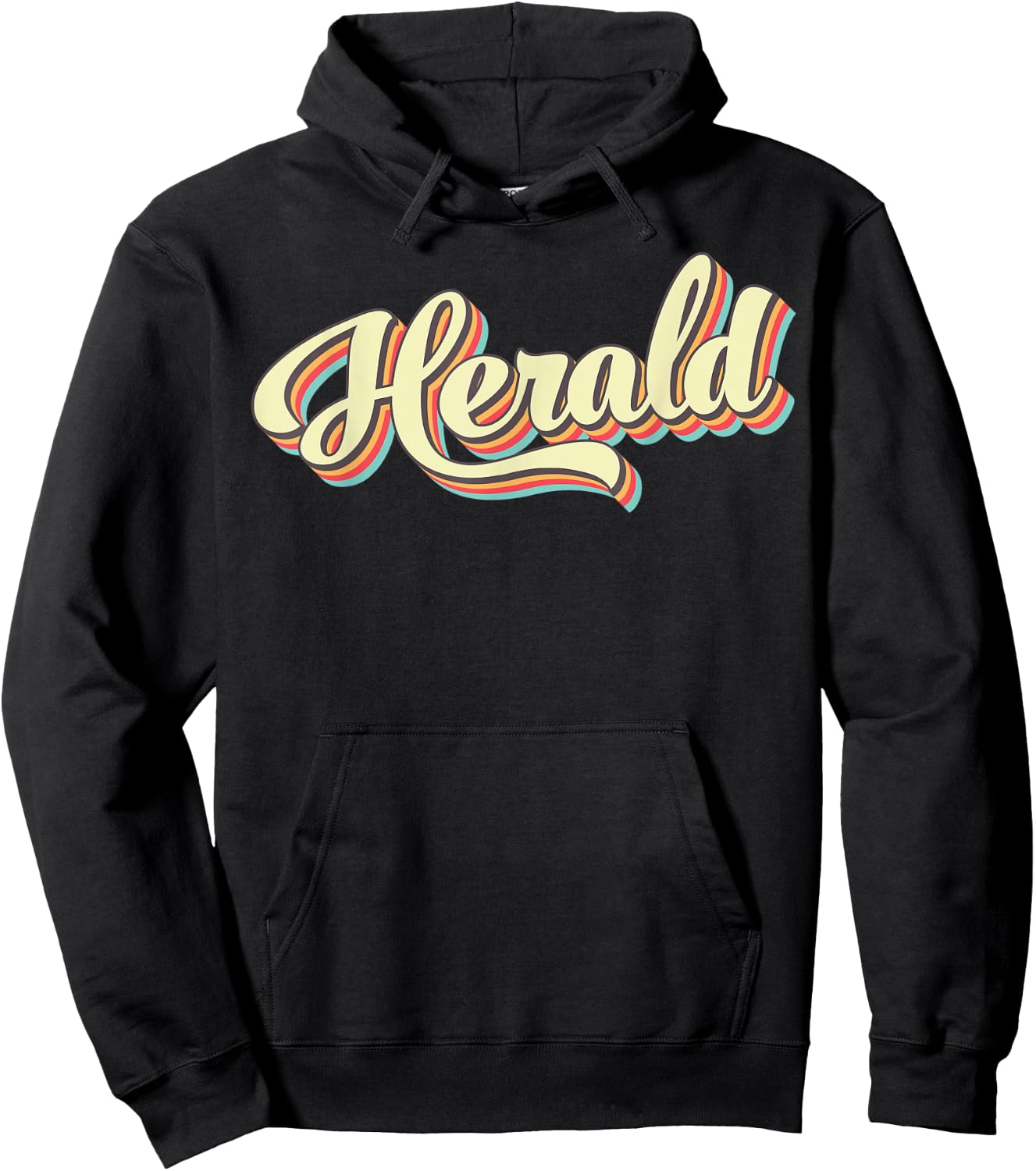 Herald Retro Art Baseball Font Vintage Hoodie - Hoodie | Black