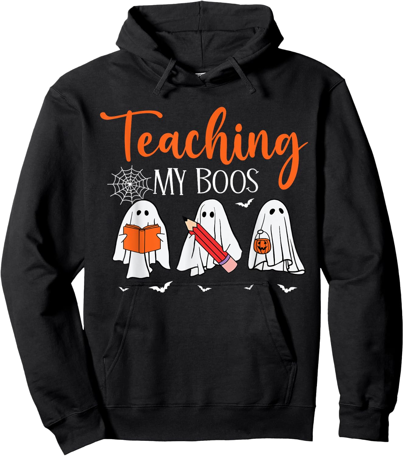 Halloween Ghost Teachers Teaching My Boos Costume Women Men Hoodie - Hoodie | Black