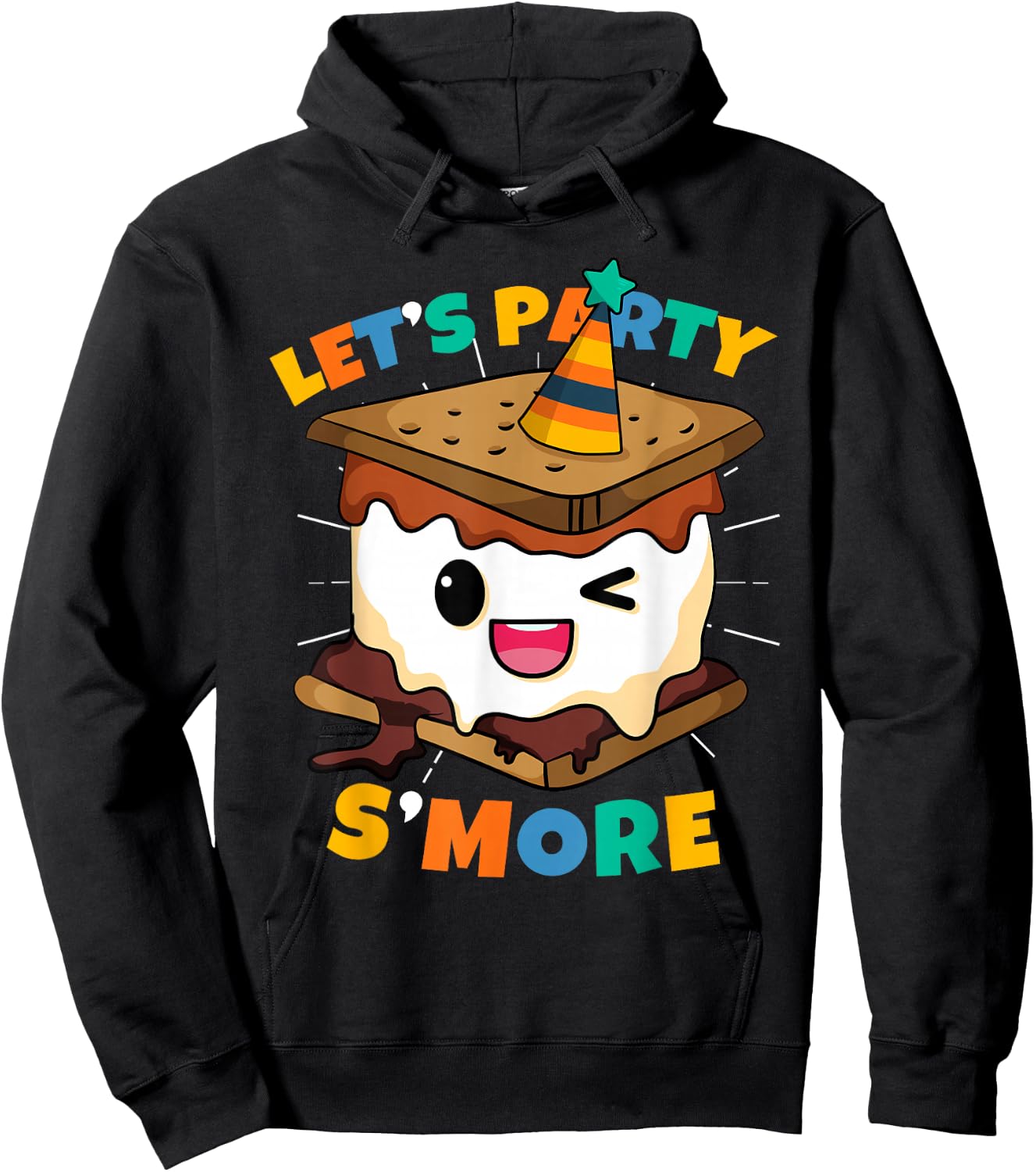 Let's Party S'more Toddler Boy Camping Cute Smores Hoodie - Hoodie | Black