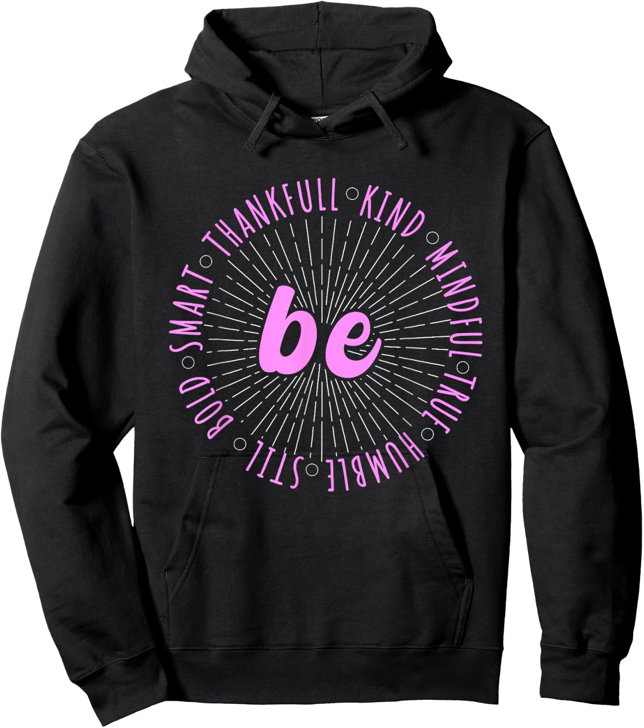 Pink Motivational Quote Positive Saying Life Slogan Pink Hoodie - Hoodie | Black