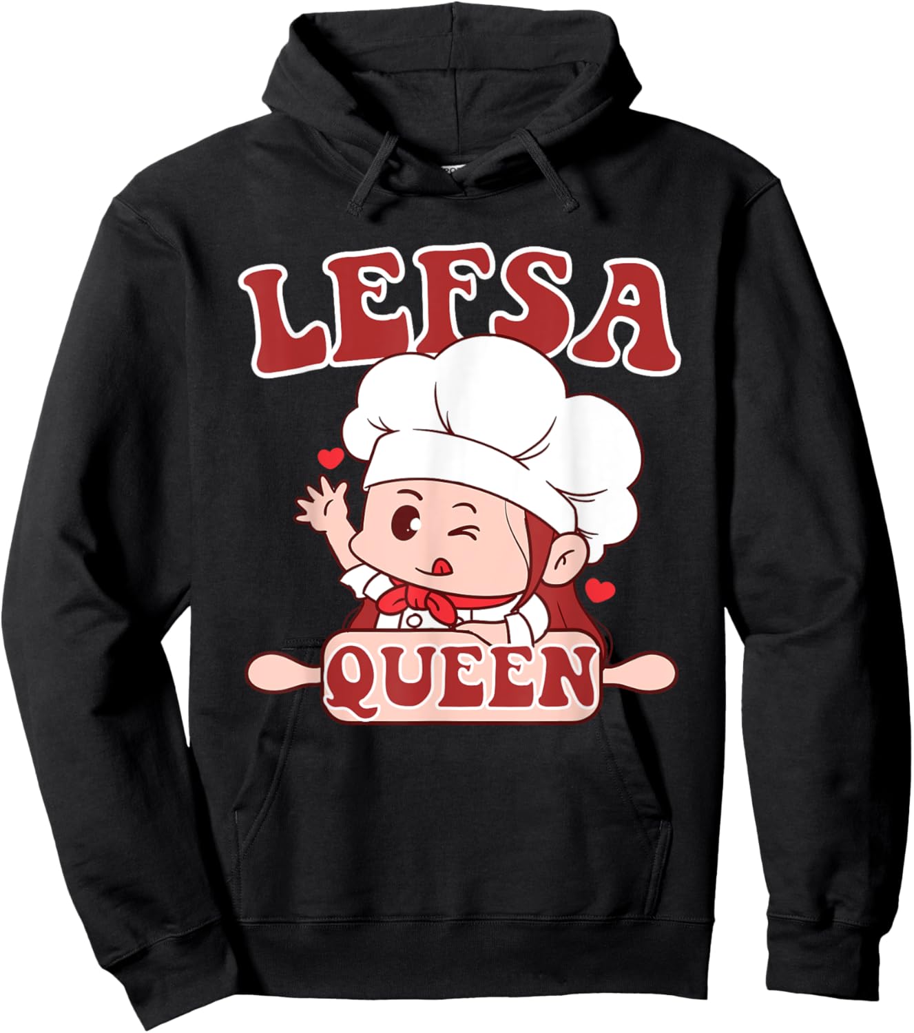 Lefsa Queen Norwegian Potato Flatbread Hoodie - Hoodie | Black
