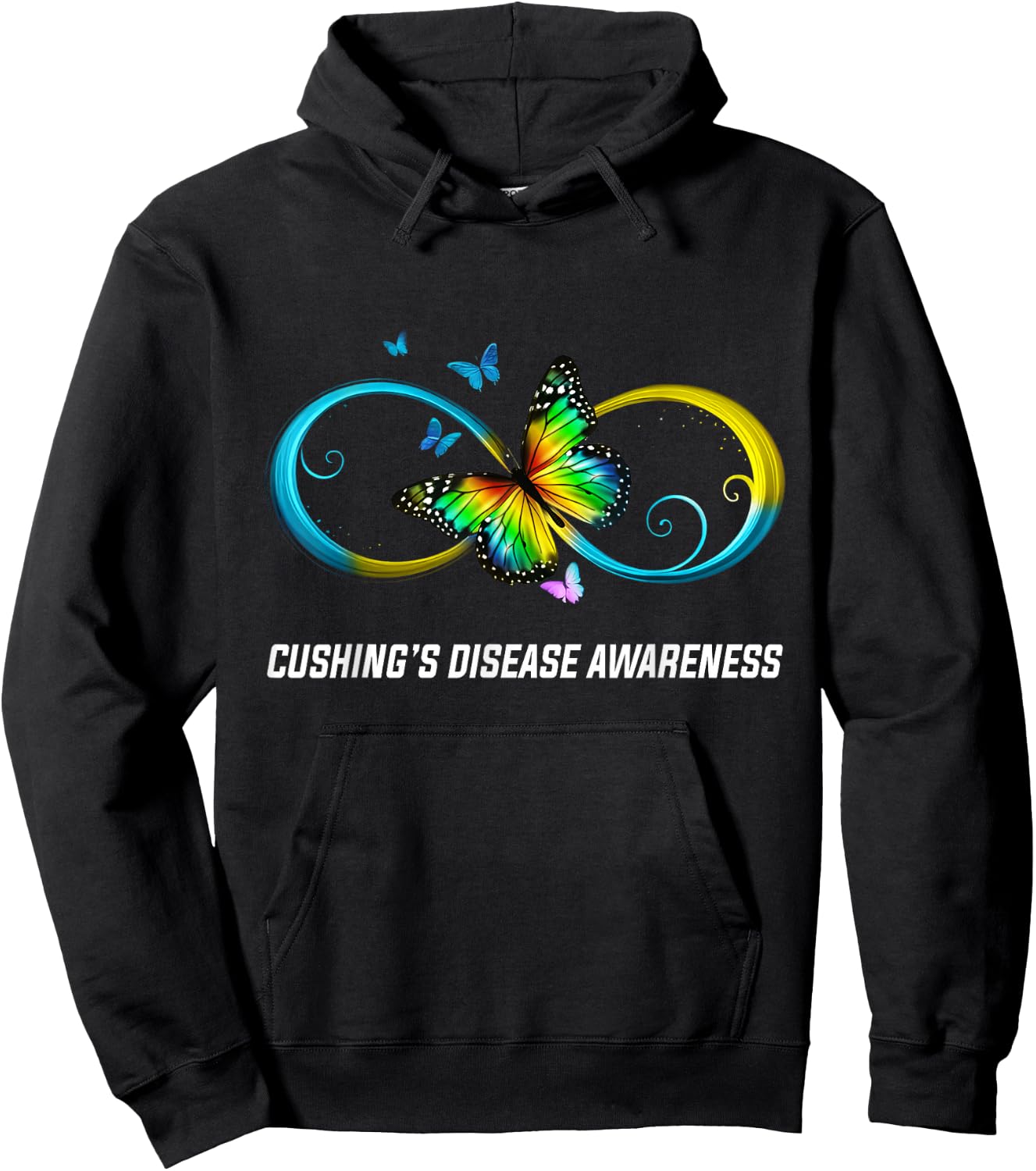 Infinity Butterfly Cushing's Disease Awareness Hoodie - Hoodie | Black