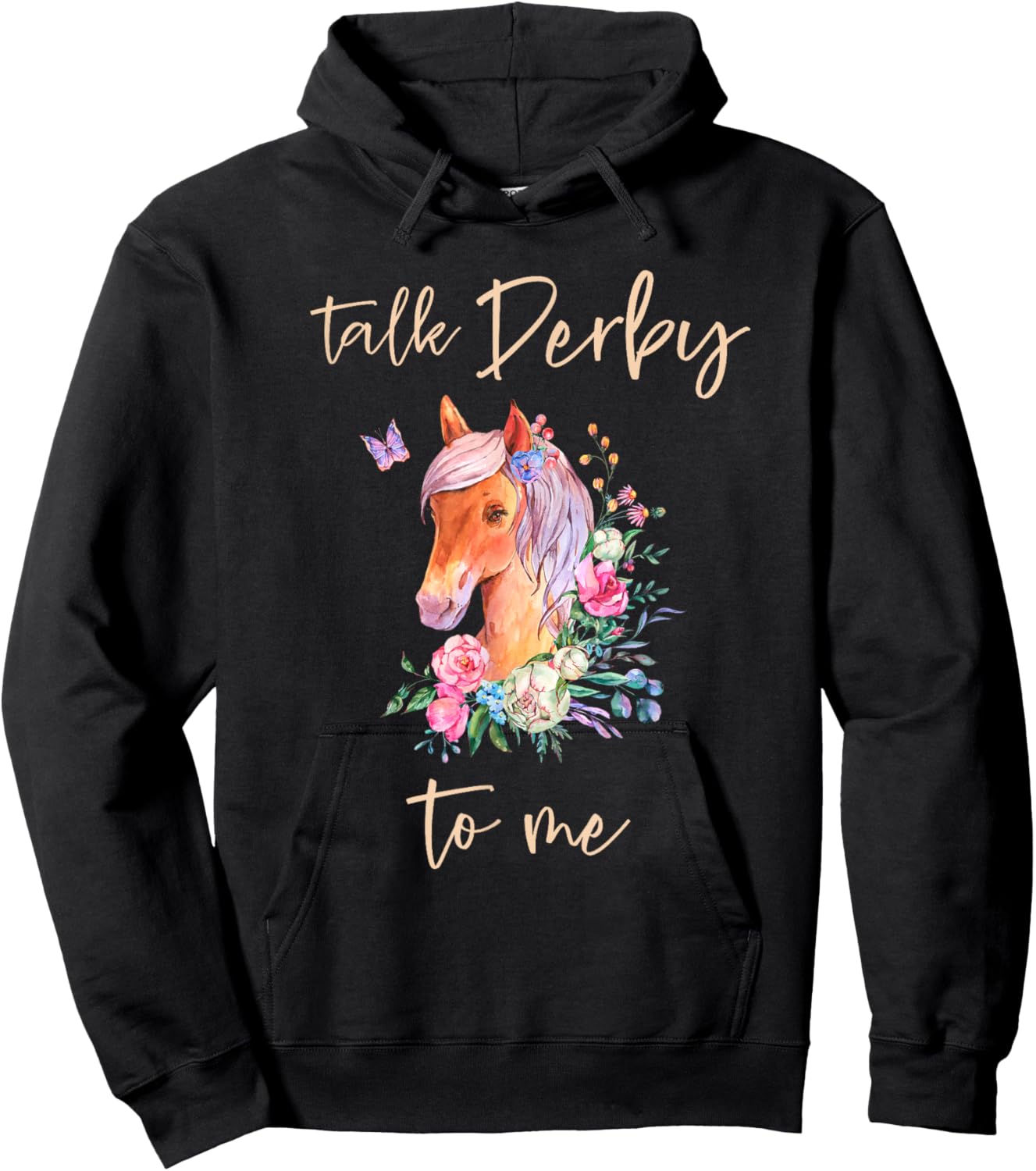 Talk Derby To Me Horse Racing Fan Funny Derby Day Hoodie - Hoodie | Black
