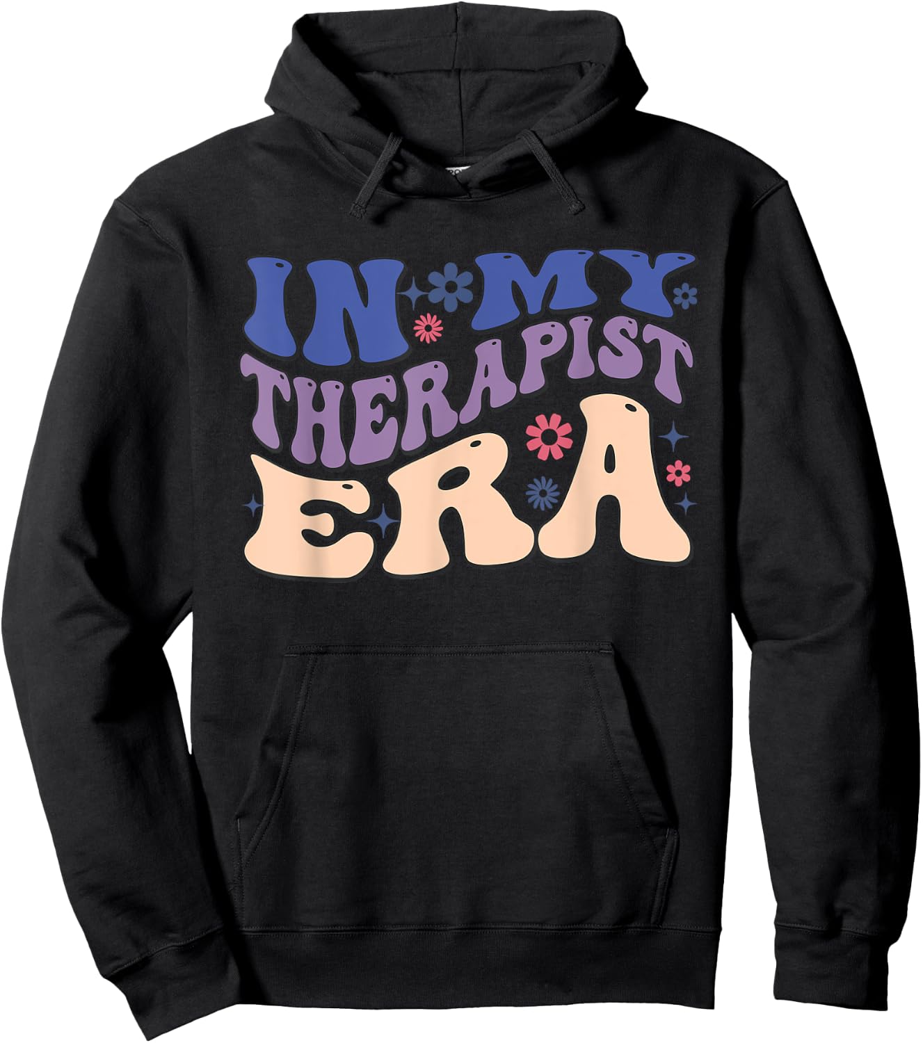 In My Therapist Era Cheer Retro Vintage Groovy Hoodie - Hoodie | Black