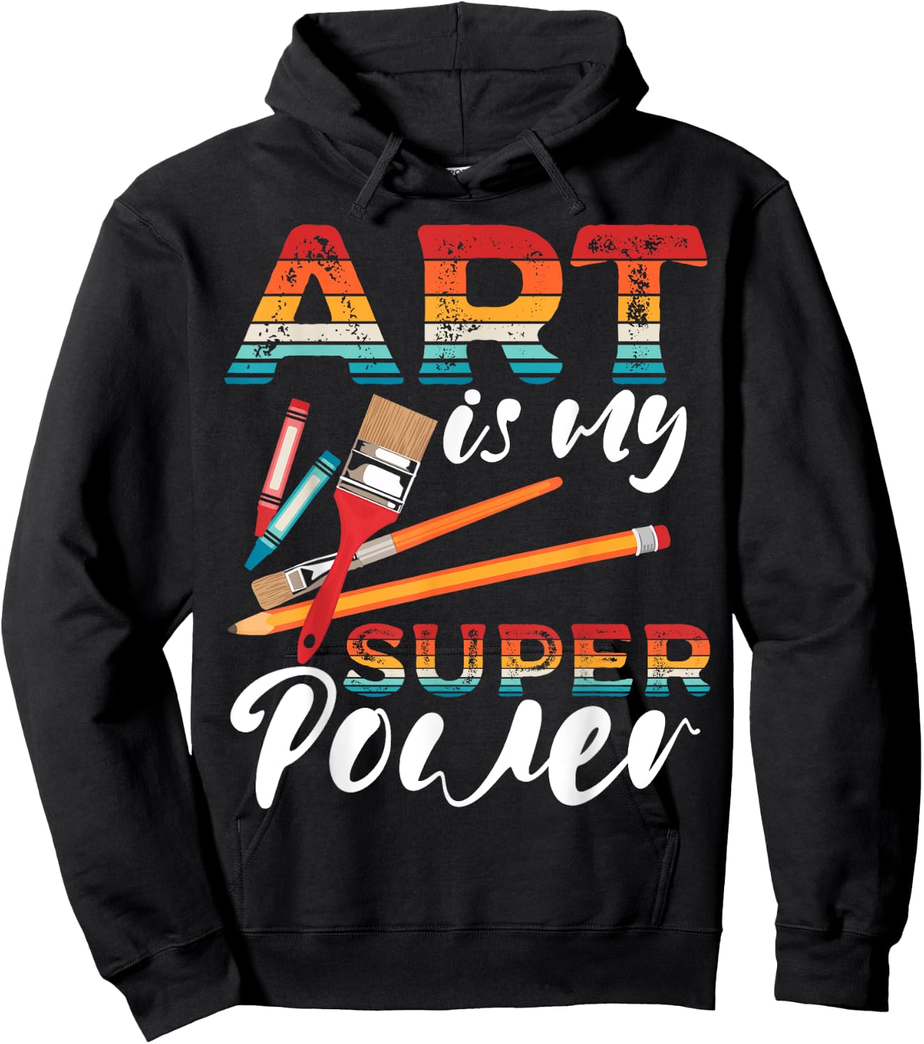 Art Is My Superpower Painter Palette Sketching for Artists Hoodie - Hoodie | Black