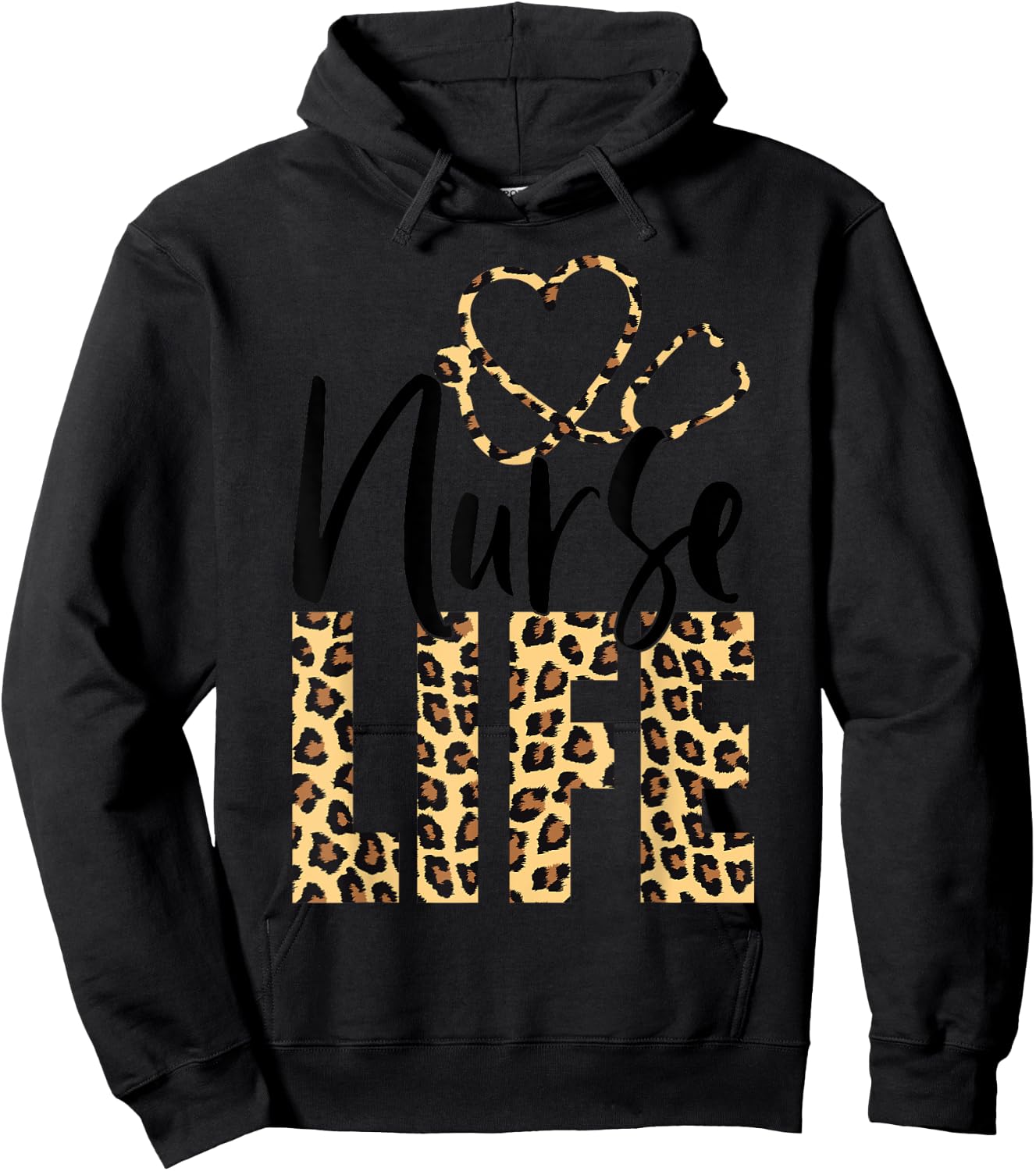 Cute Leopard Nurse Life for Nursing School | Nurse Week 2023 Hoodie - Hoodie | Black
