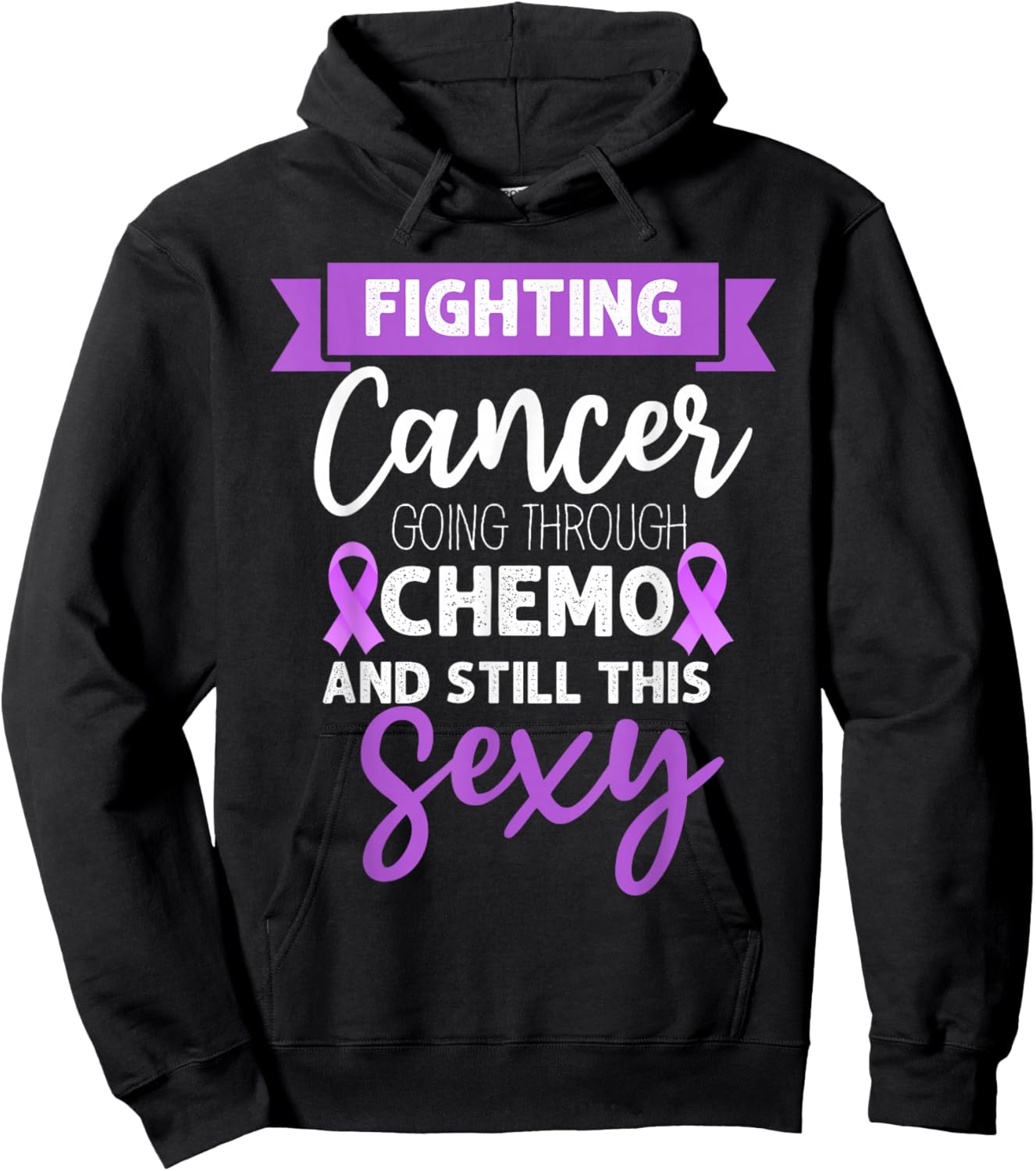 Cancer Fighter Inspirational Quote Men Women Chemo Vintage Hoodie - Hoodie | Black