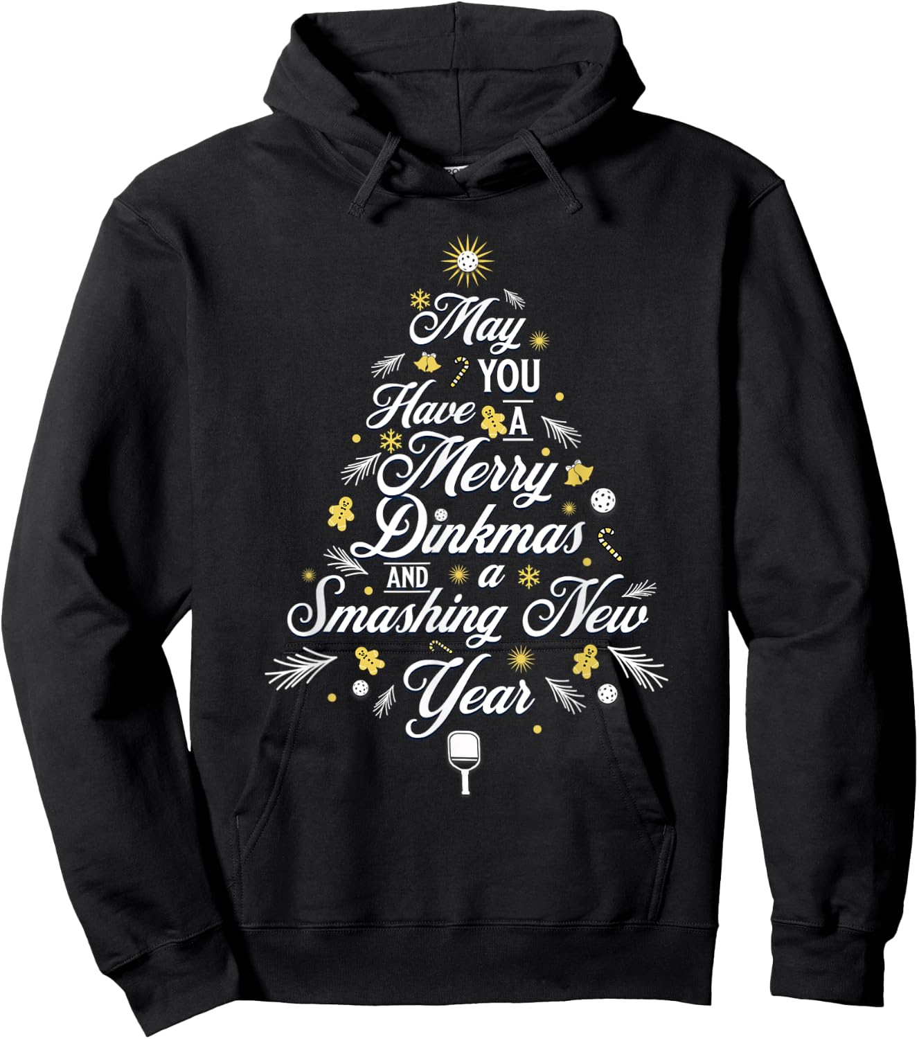 Have A Merry Dinkmas Smashing New Year Pickleball Tree Xmas Hoodie - Hoodie | Black