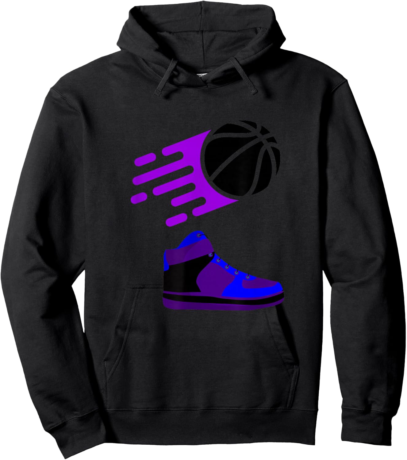 Purple Basketball Sneaker Hoodie - Hoodie | Black
