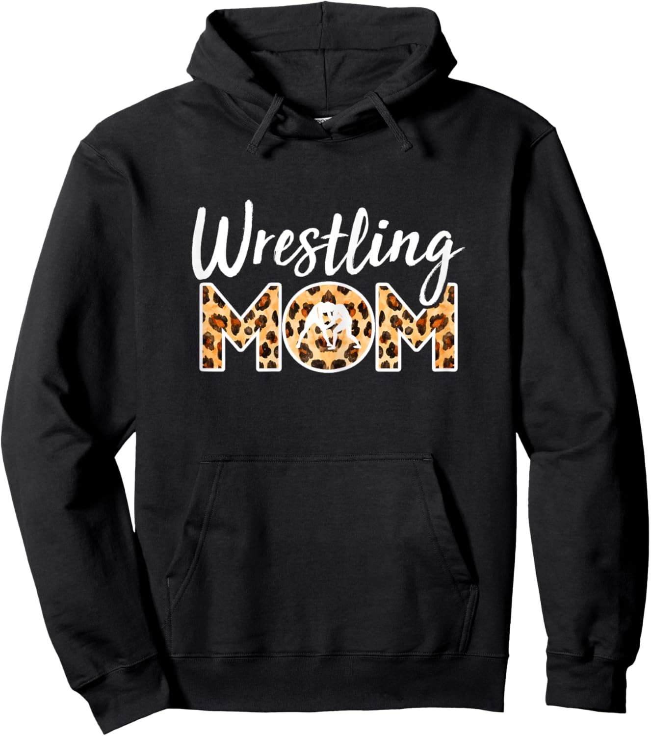 Wrestling Mom Presents Wrestler Mom Leopard Print Hoodie - Hoodie | Black