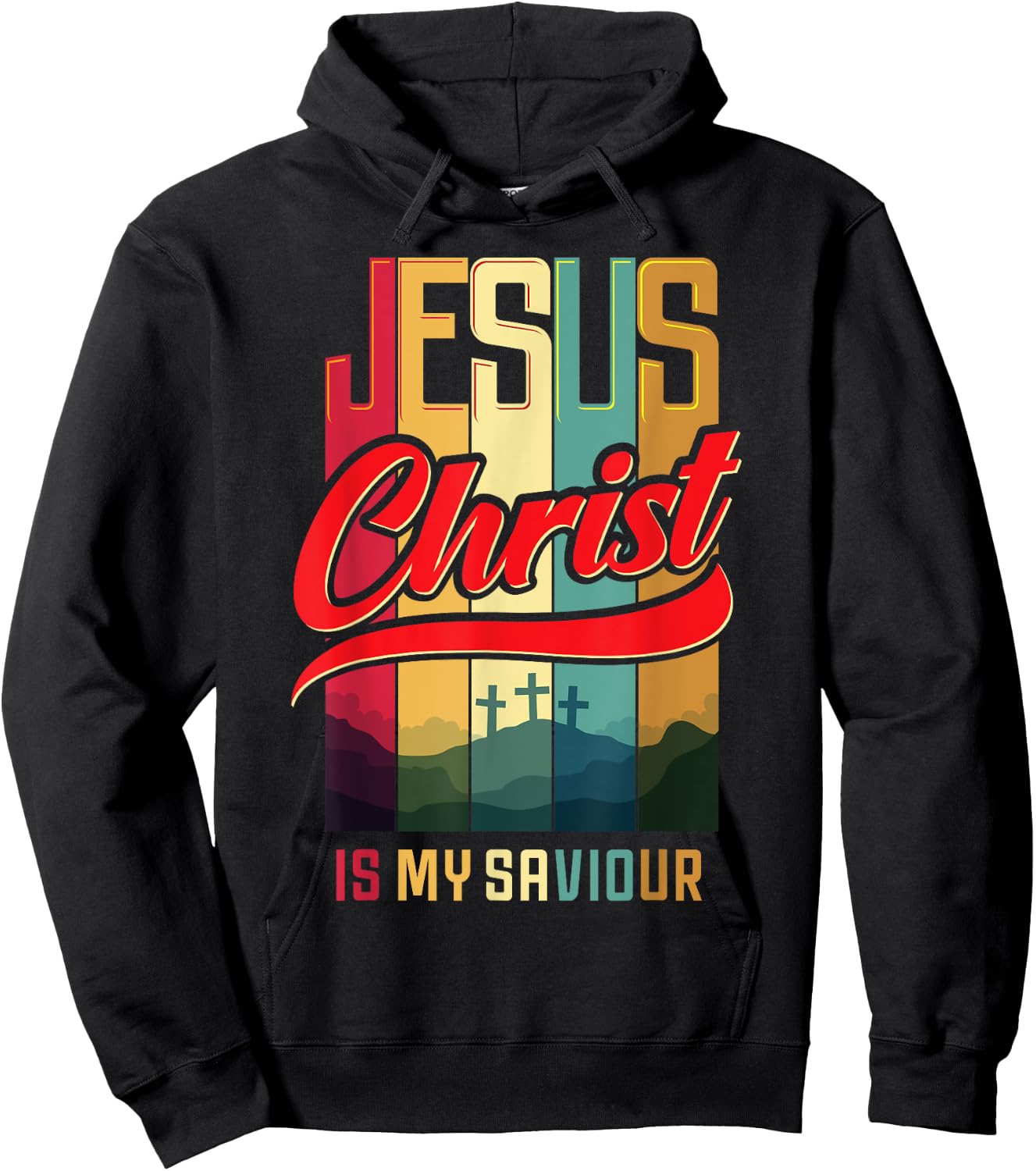 WORTHY WEAR Christian Design Jesus Christ Is My Saviour and King - Black - Small - -Adults - Short Sleeve - Classic Fit - Cotton, Polyester Hoodie - Hoodie | Black
