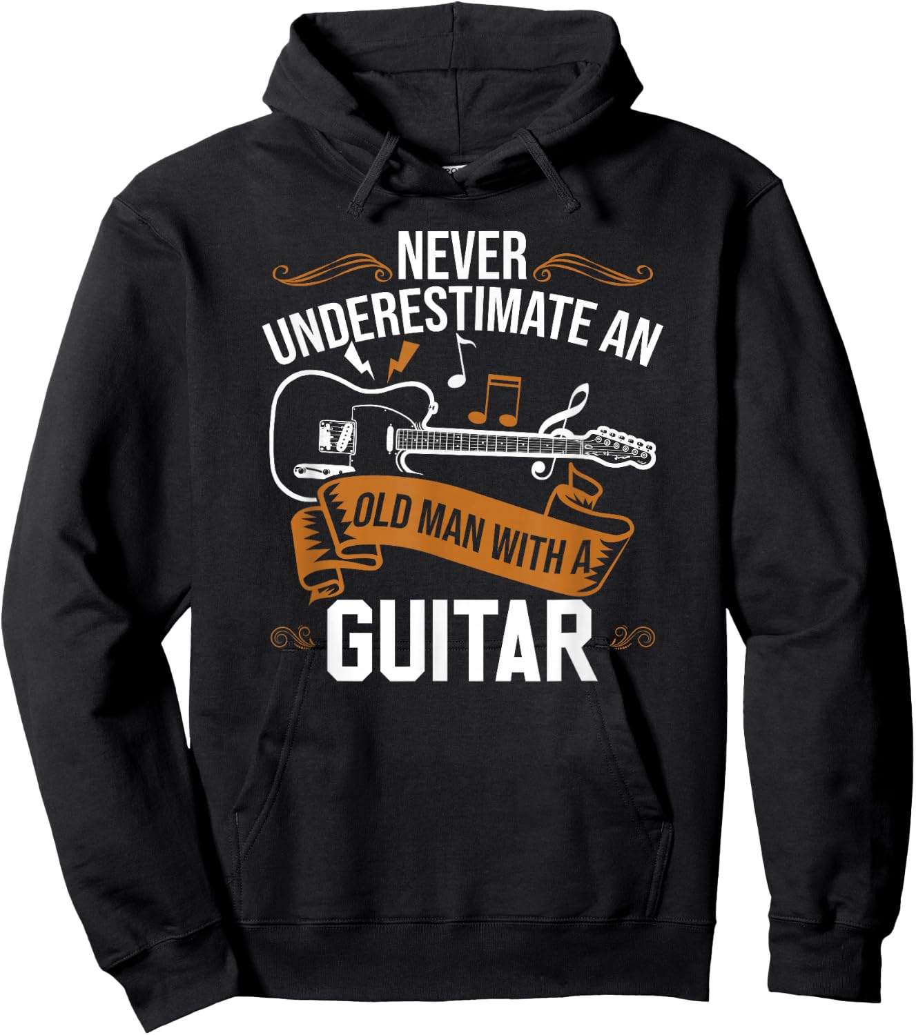 Guitar Player | Never Underestimate An Old Man With A Guitar Hoodie - Hoodie | Black