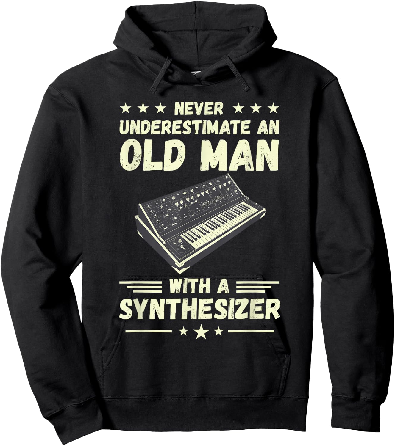 Synthesizer Never Underestimate An Old Man Modular Synth Hoodie - Hoodie | Black
