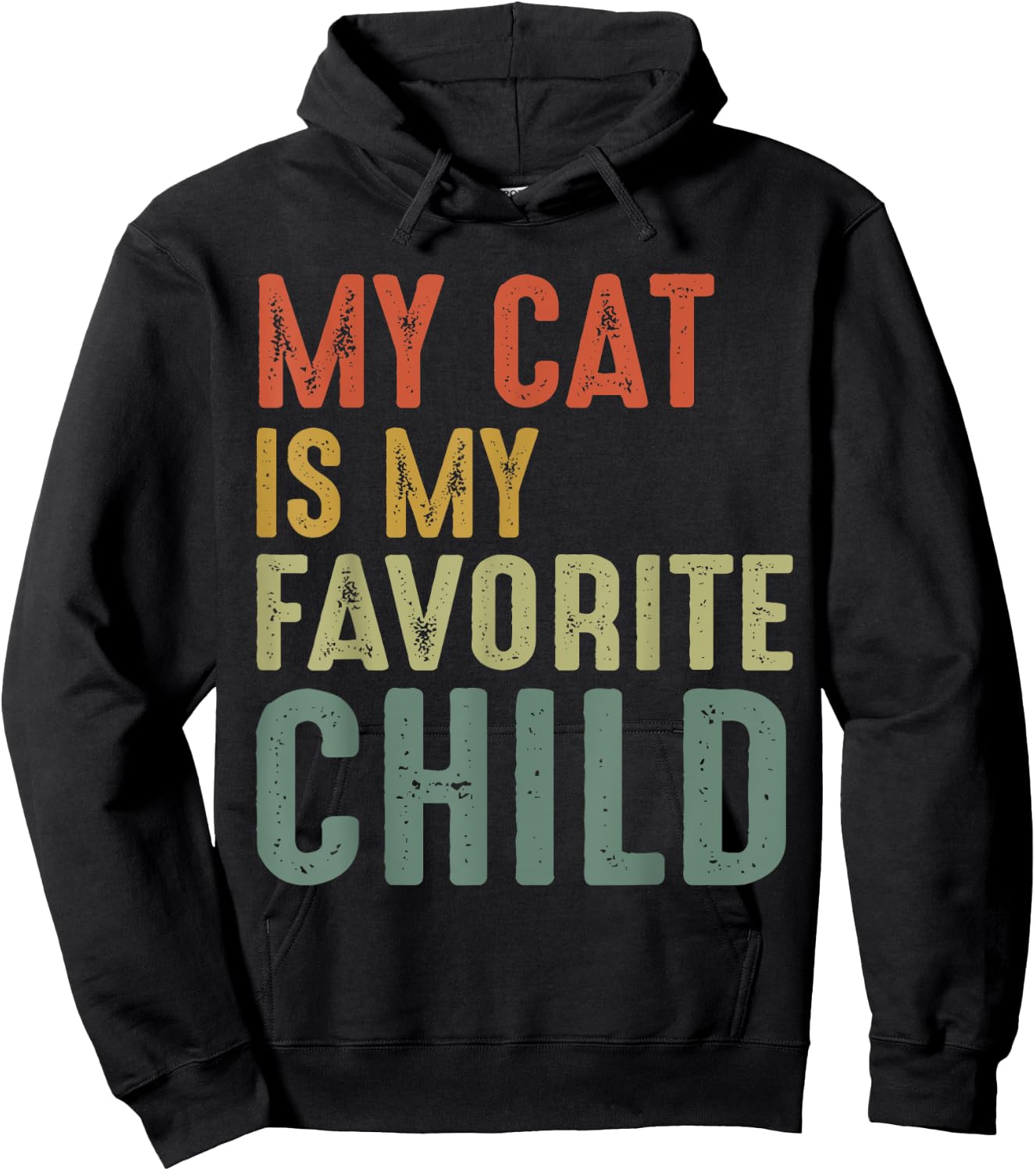 Vintage My Cat Is My Favorite Child Hoodie - Hoodie | Black