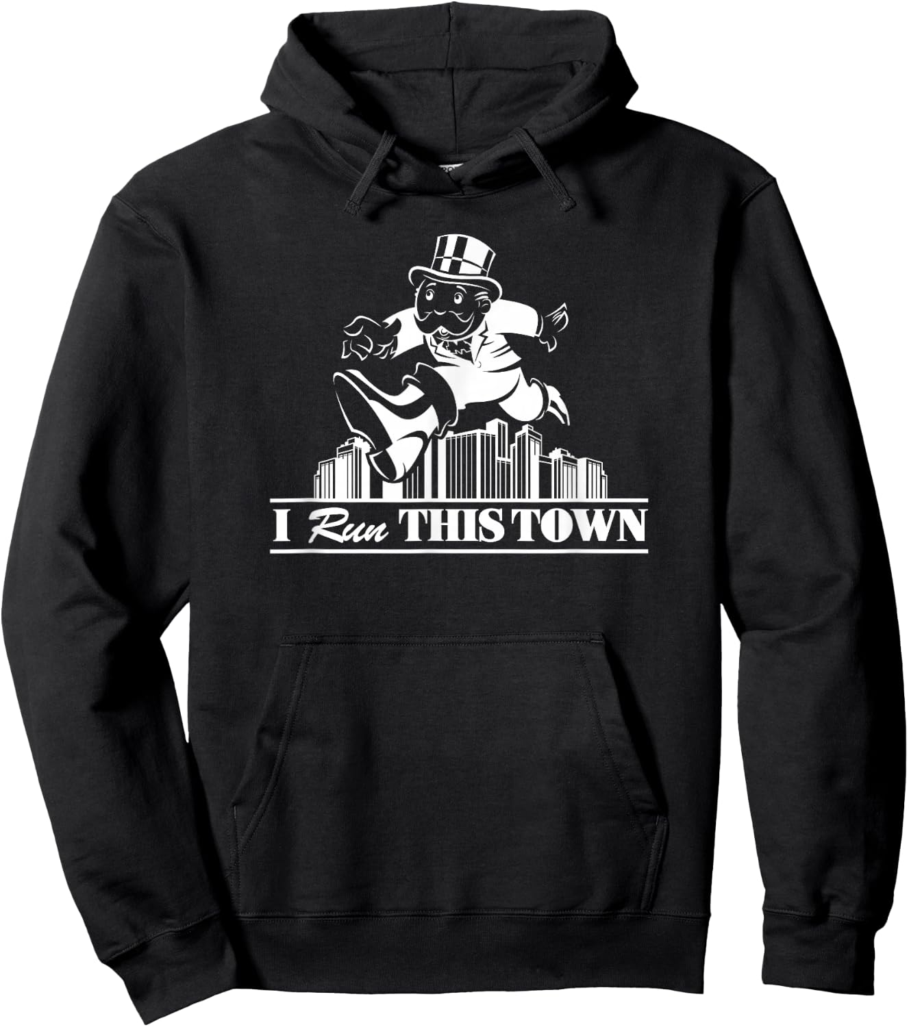 Monopoly Mr. Monopoly I Run This Town Funny Classic Hoodie - Hoodie | Black
