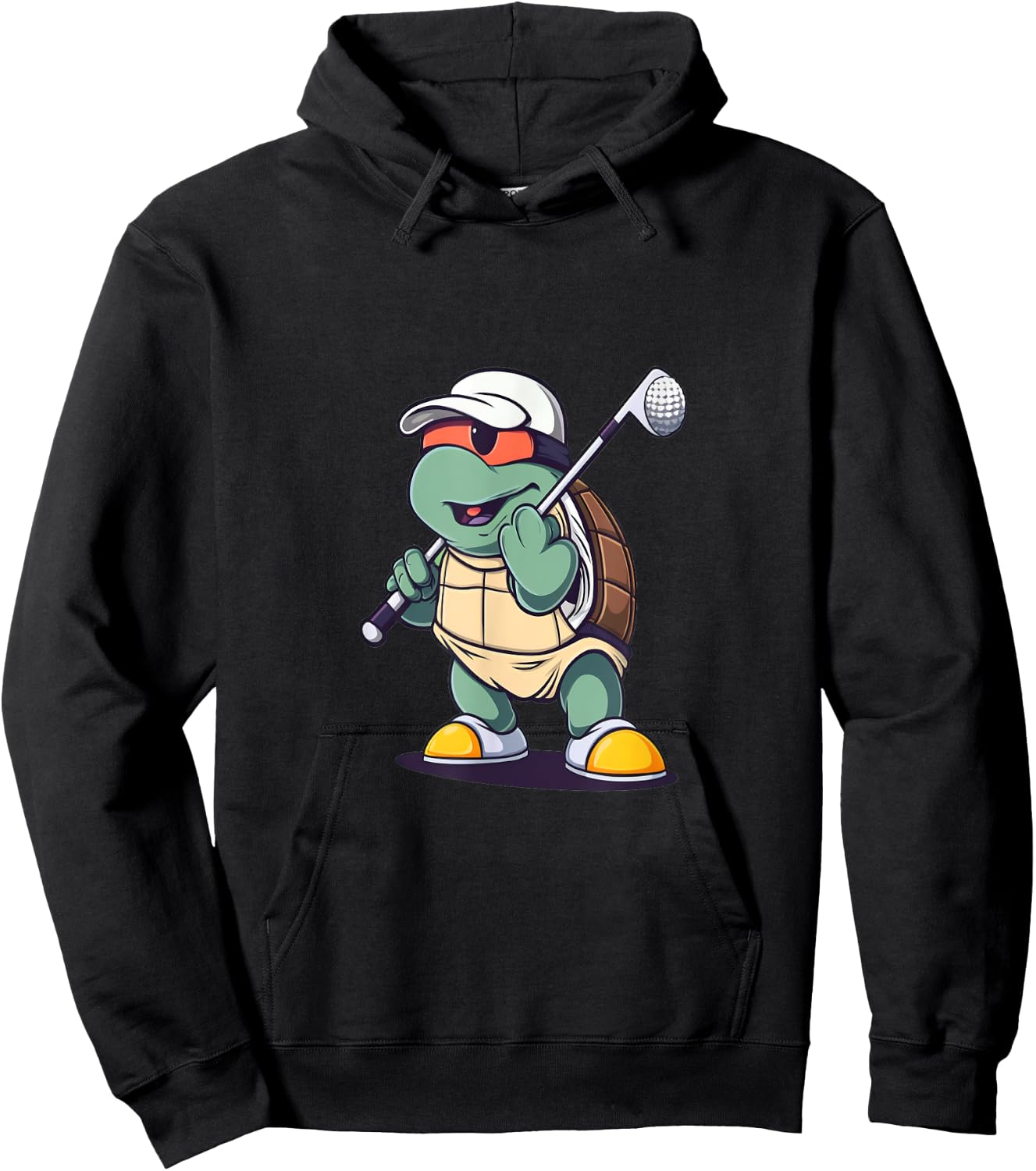 Turtle Tortoise Playing Golf Golfer Golfing Hoodie - Hoodie | Black