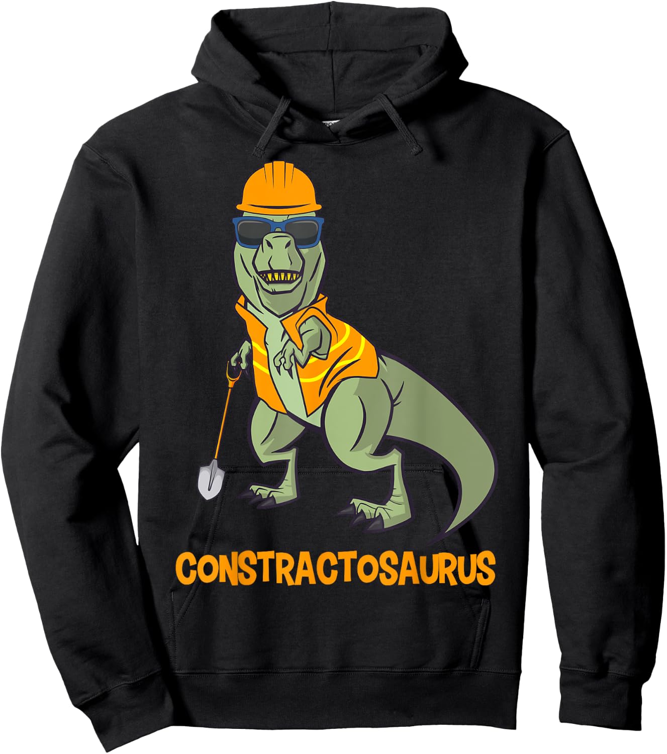 Constractosaurus Funny Construction Worker Dinosaur T-Rex Hoodie - Hoodie | Black