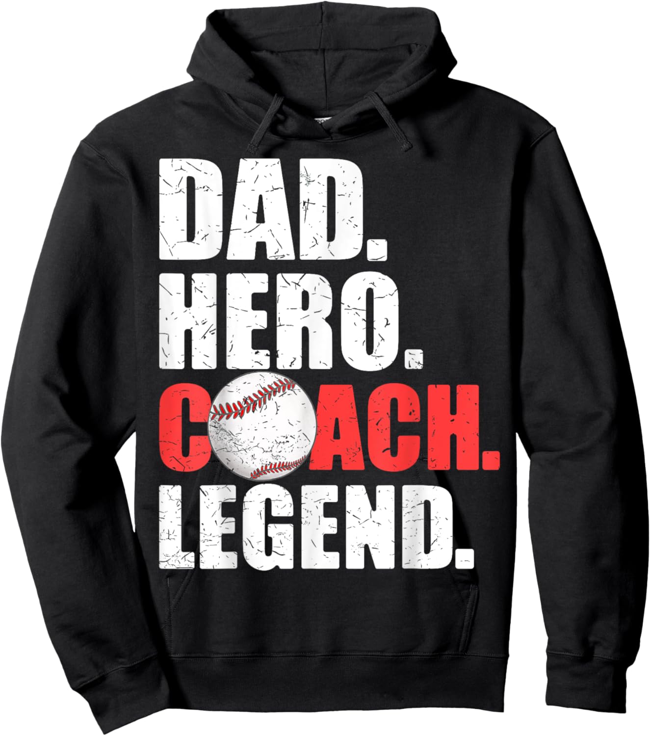 Dad Hero Coach Legend Father Daddy Baseball Softball Coach Hoodie - Hoodie | Black