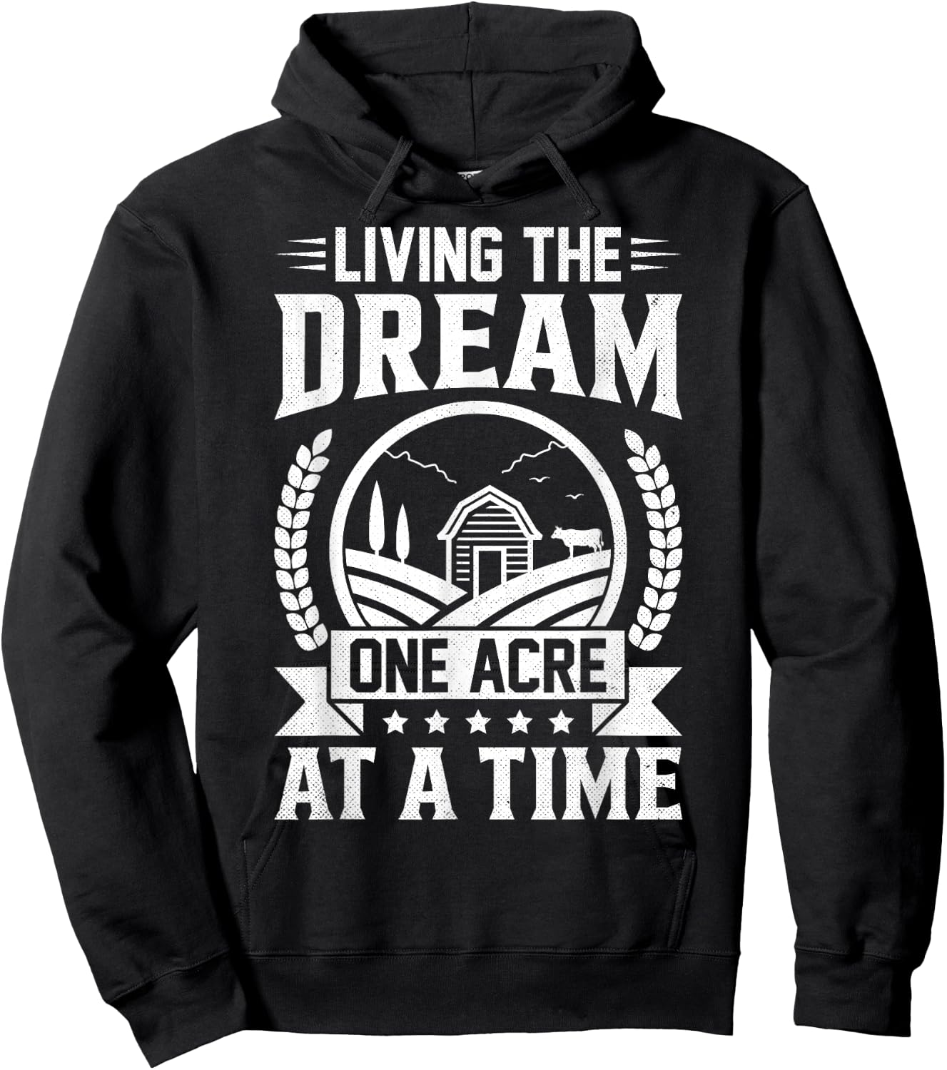 Funny Farm Life Farming Living The Dream One Acre At A Time Hoodie - Hoodie | Black