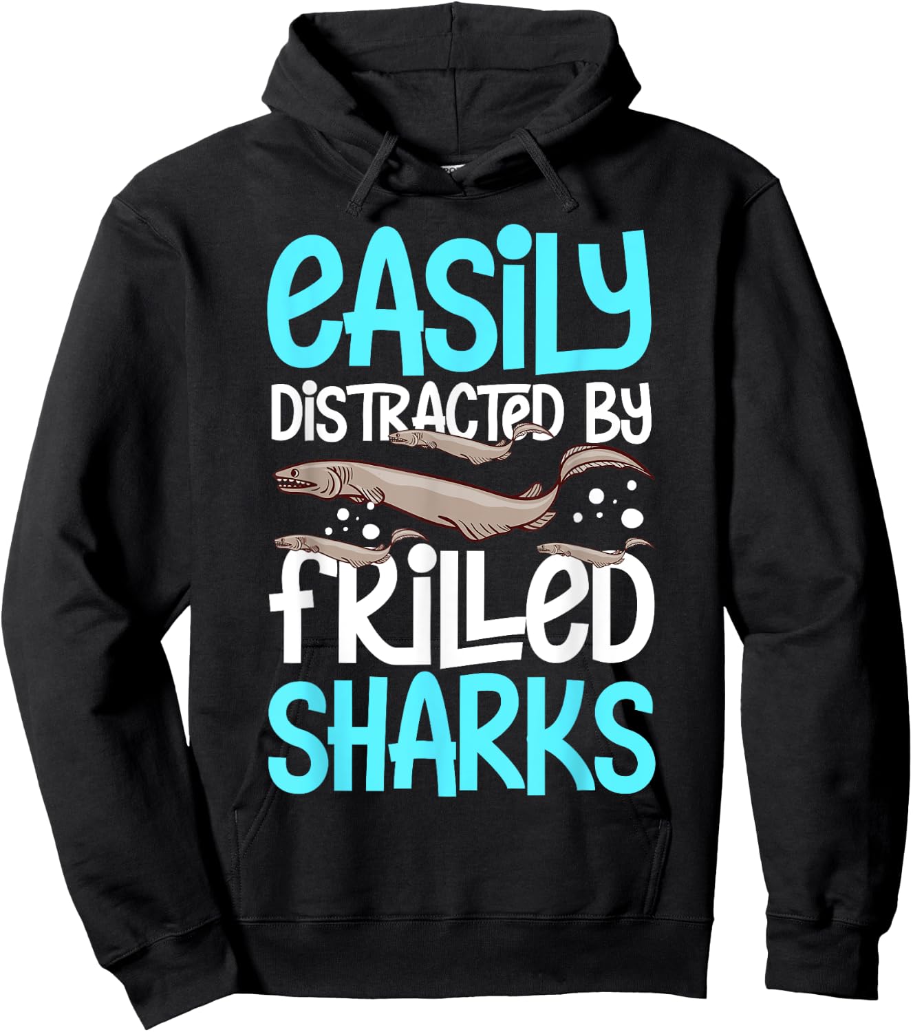 Frilled Shark Animal Tooth Funny Ocean Hoodie - Hoodie | Black