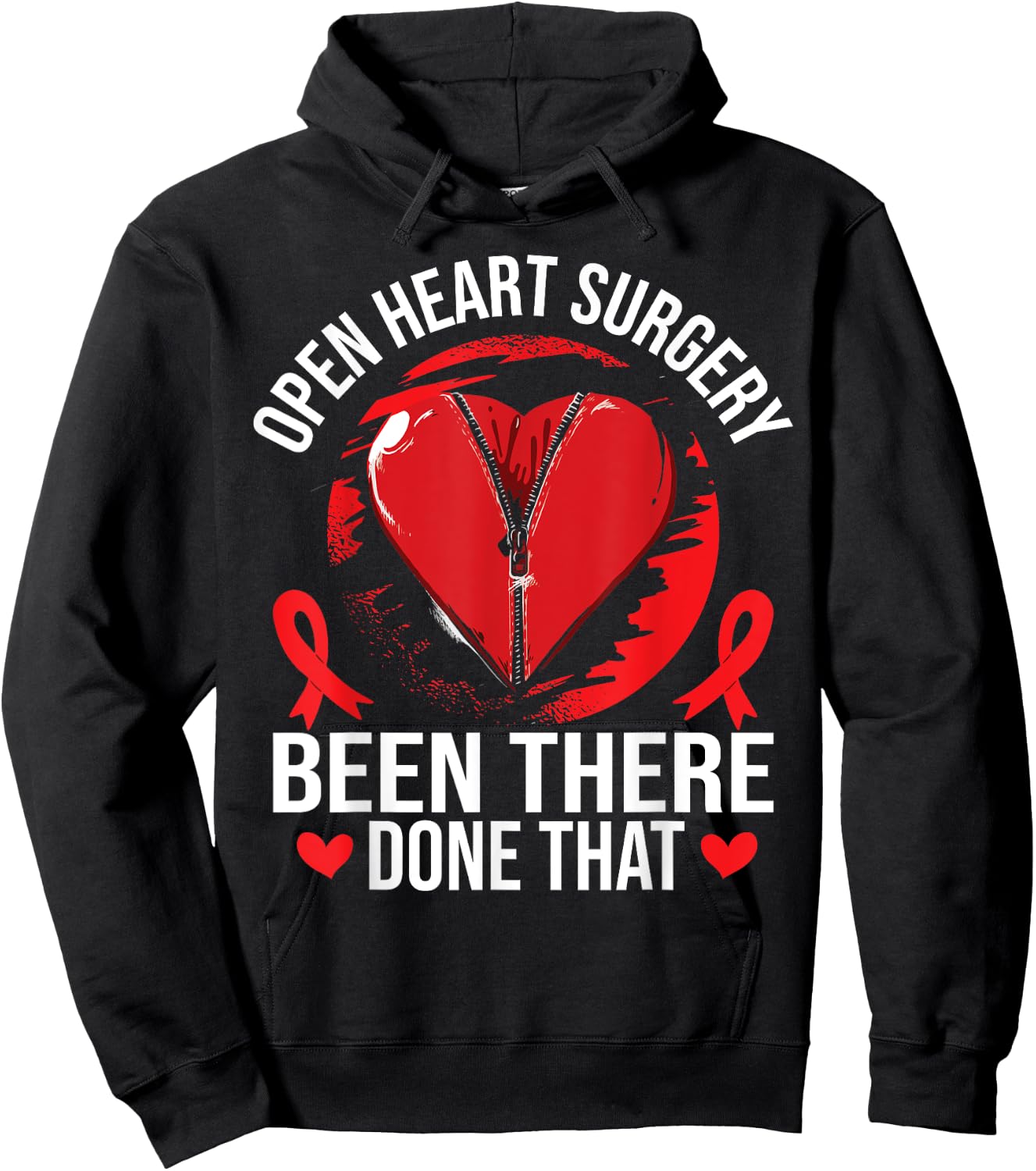 Open Heart Surgery Recovery Hoodie - Hoodie | Black