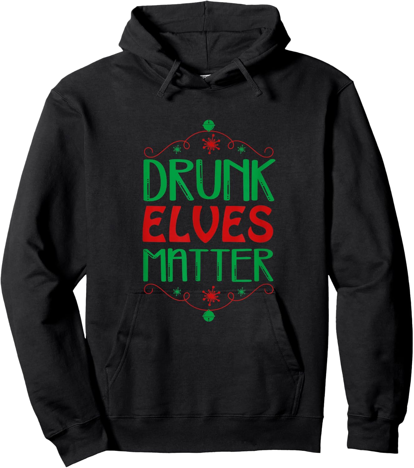 Drunk Elves Matter Funny Xmas Party Ugly Sweater Hoodie - Hoodie | Black