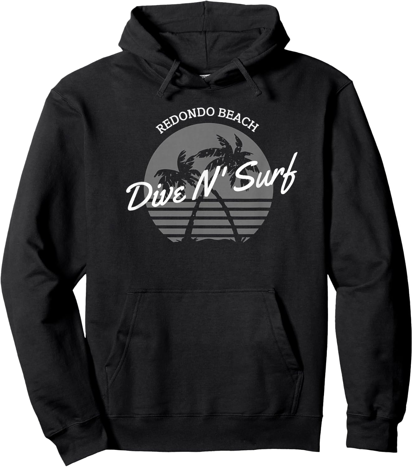 Dive N' Surf Shop Redondo Beach Short Sleeve Hoodie - Hoodie | Black