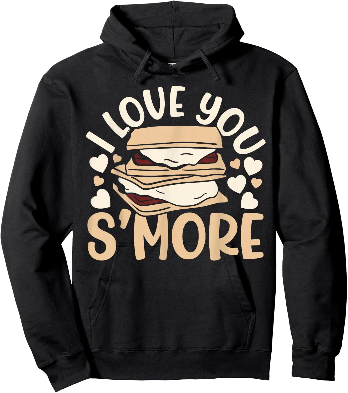 I Love You Smore Camper Camping Campfire Marshmallow Hoodie - Hoodie | Black