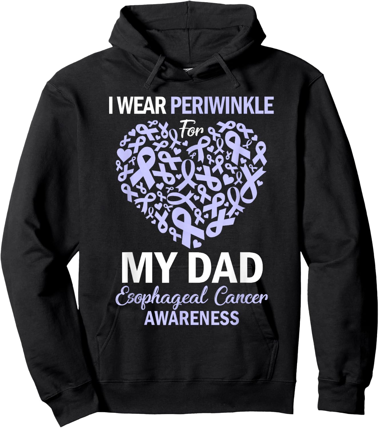I Wear Periwinkle For My Dad Esophageal Cancer Awareness Hoodie - Hoodie | Black