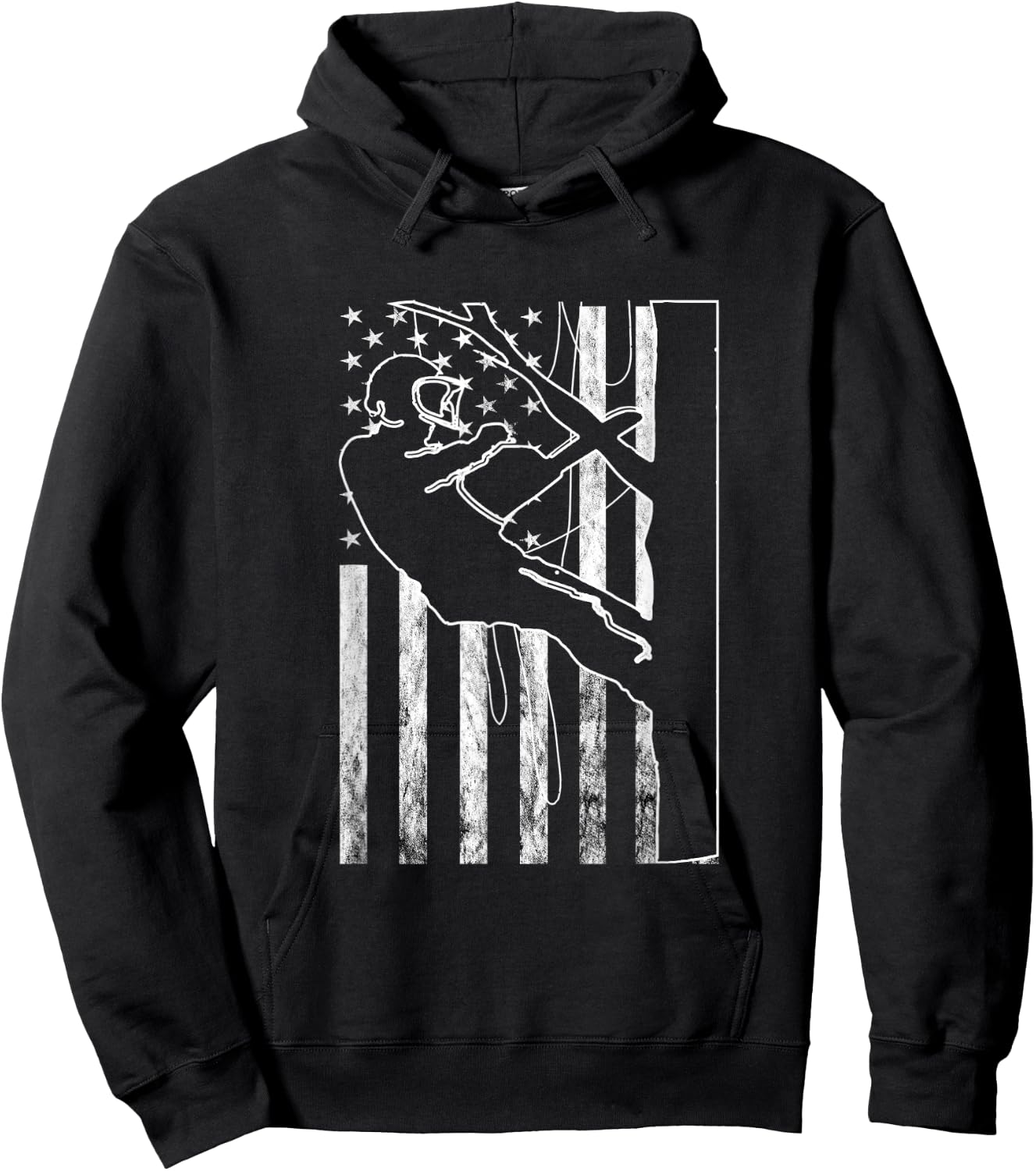 Arborist America USA Outdoorsman Tree Climbing Logger Hoodie - Hoodie | Black