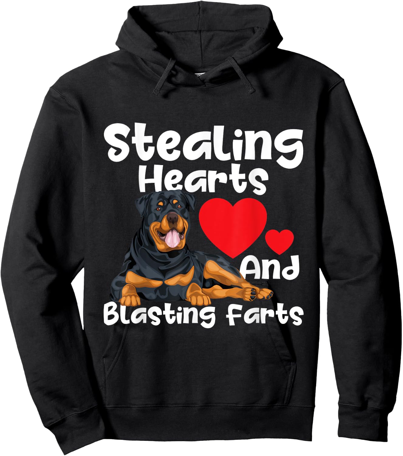 Stealing Hearts & Blasting Farts - Rottweiler Puppy Owner Hoodie - Hoodie | Black