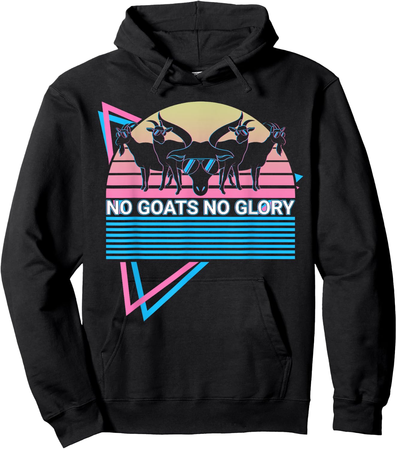 Funny Goat Retro No Goats No Glory Hoodie - Hoodie | Black