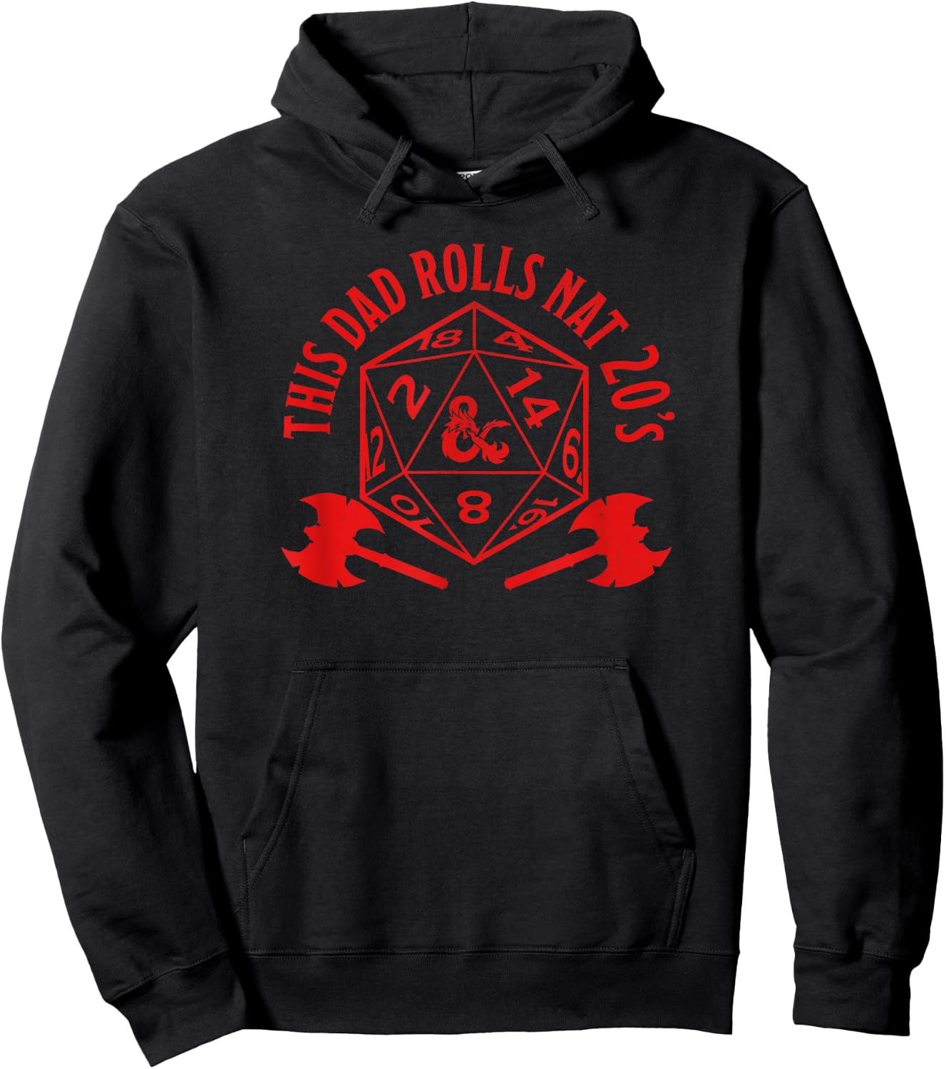 Dungeons & Dragons Father's Day This Dad Rolls Nat 20's Hoodie - Hoodie | Black