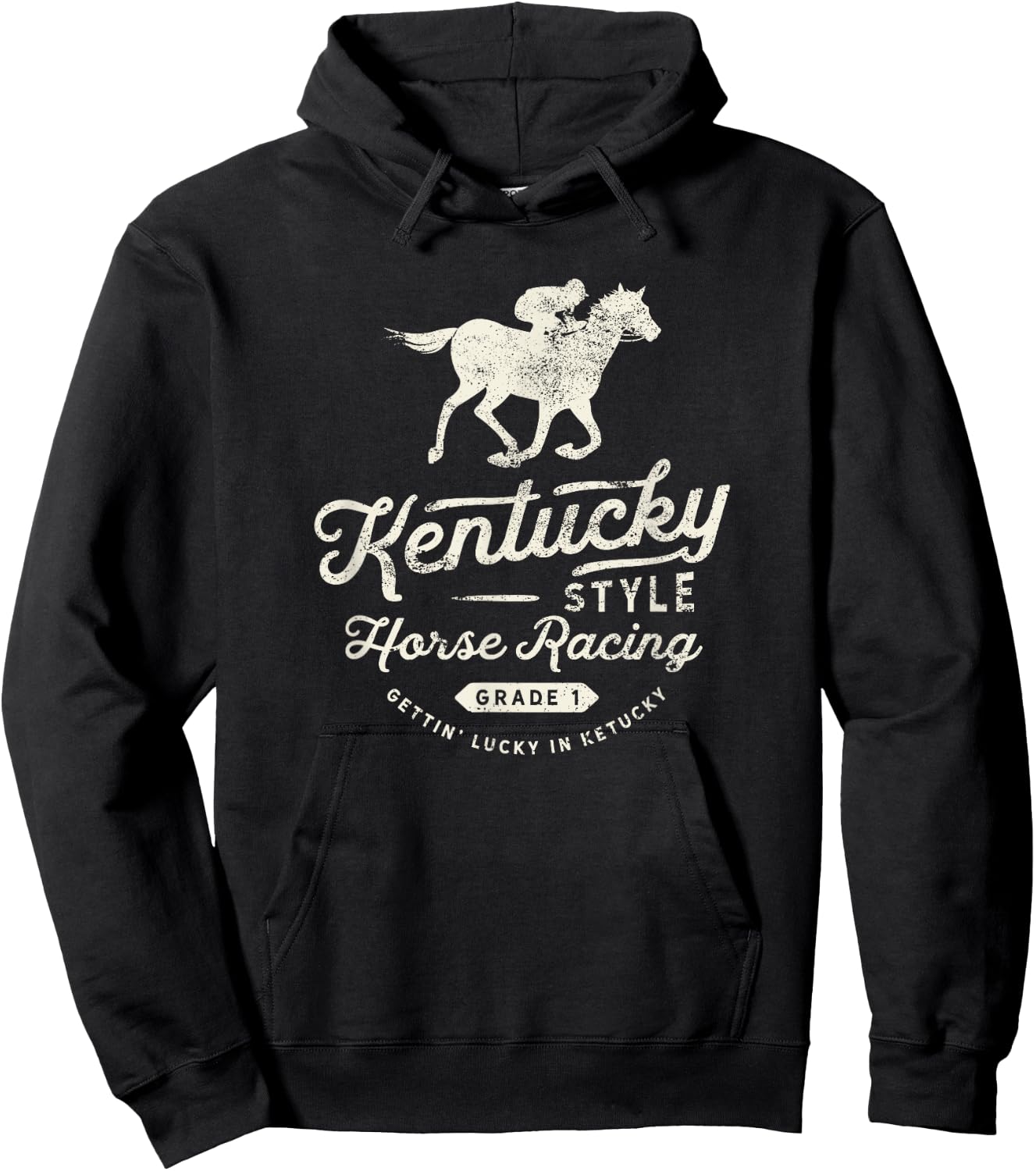 Funny Derby Day, Kentucky style horse racing Hoodie - Hoodie | Black
