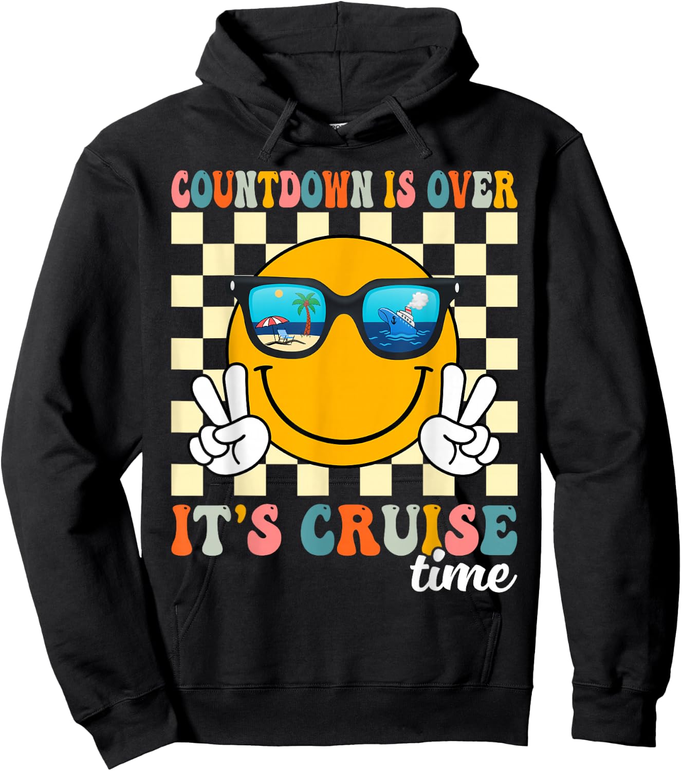 Countdown Is Over It's Cruise Time Cruise Vacation Funny Hoodie - Hoodie | Black