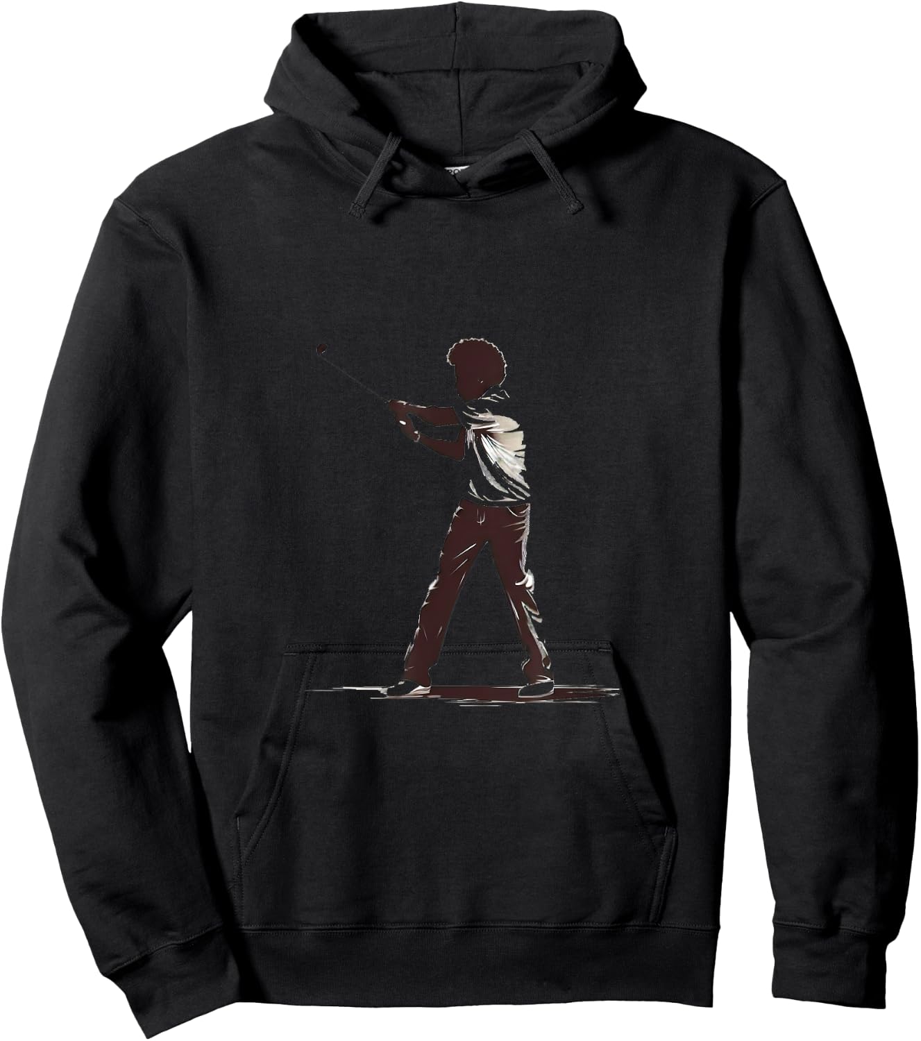 Golfer Afro Man Golf Player African American Golfing Men Hoodie - Hoodie | Black