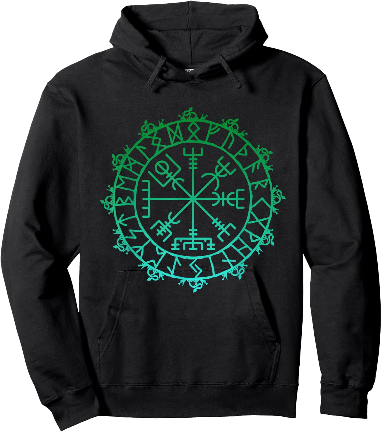 Nordic Symbol Vegvisir Viking Symbol Celtic Rune Hoodie - Hoodie | Black
