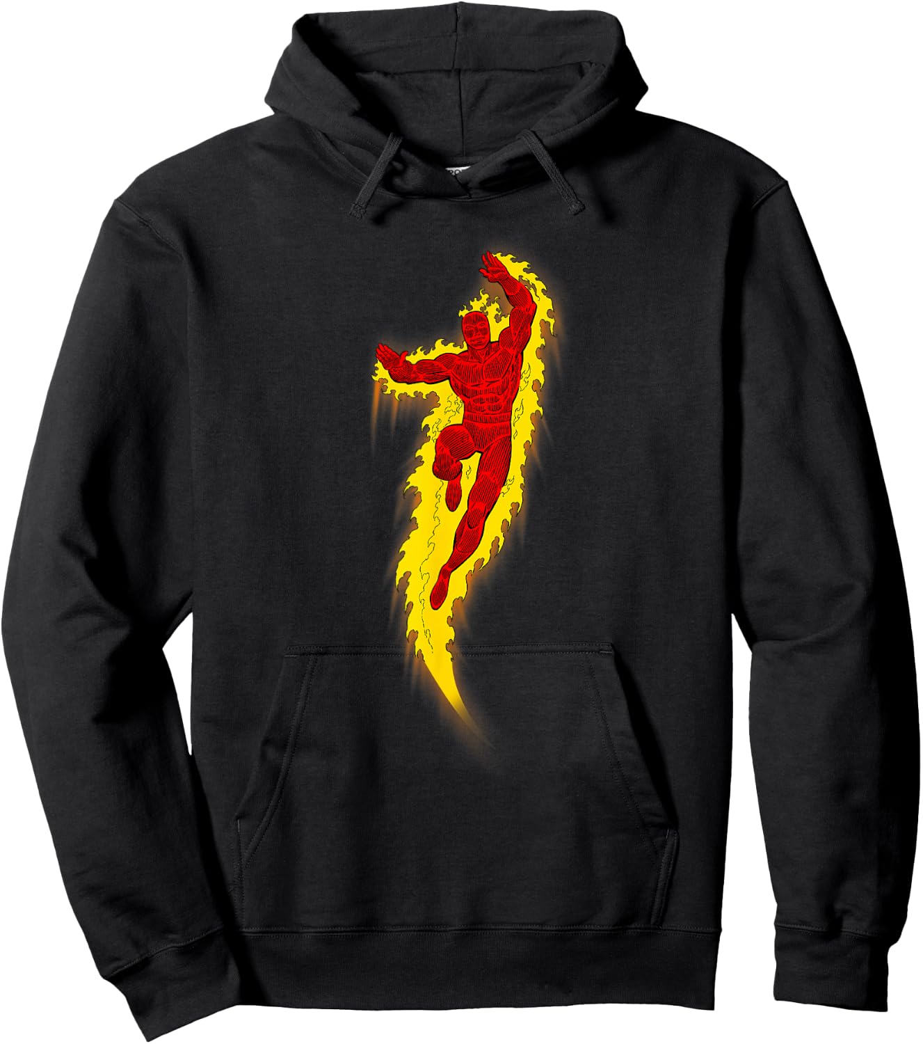 Marvel Fantastic Four The Human Torch Retro Looks Poster Hoodie - Hoodie | Black