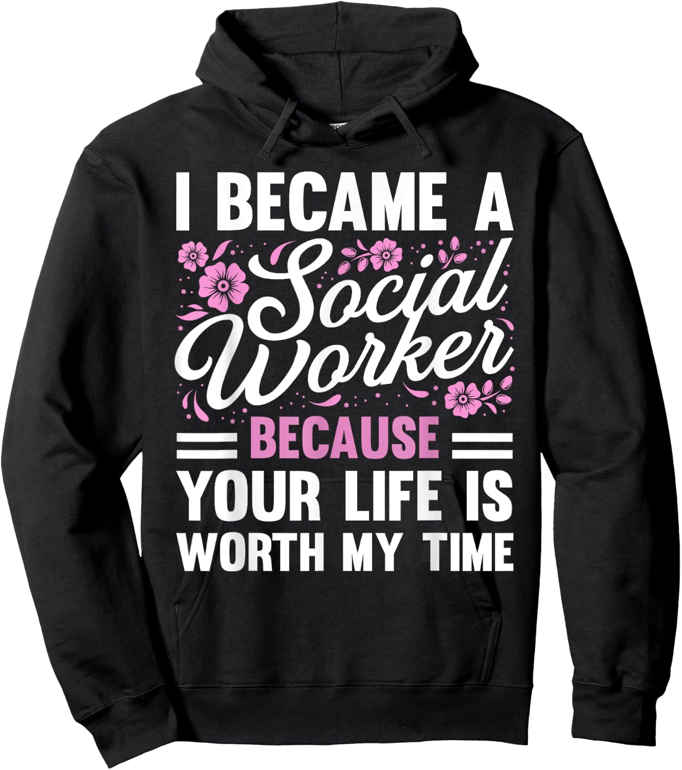 Funny Social Worker Design Women Social Work Service Hoodie - Hoodie | Black