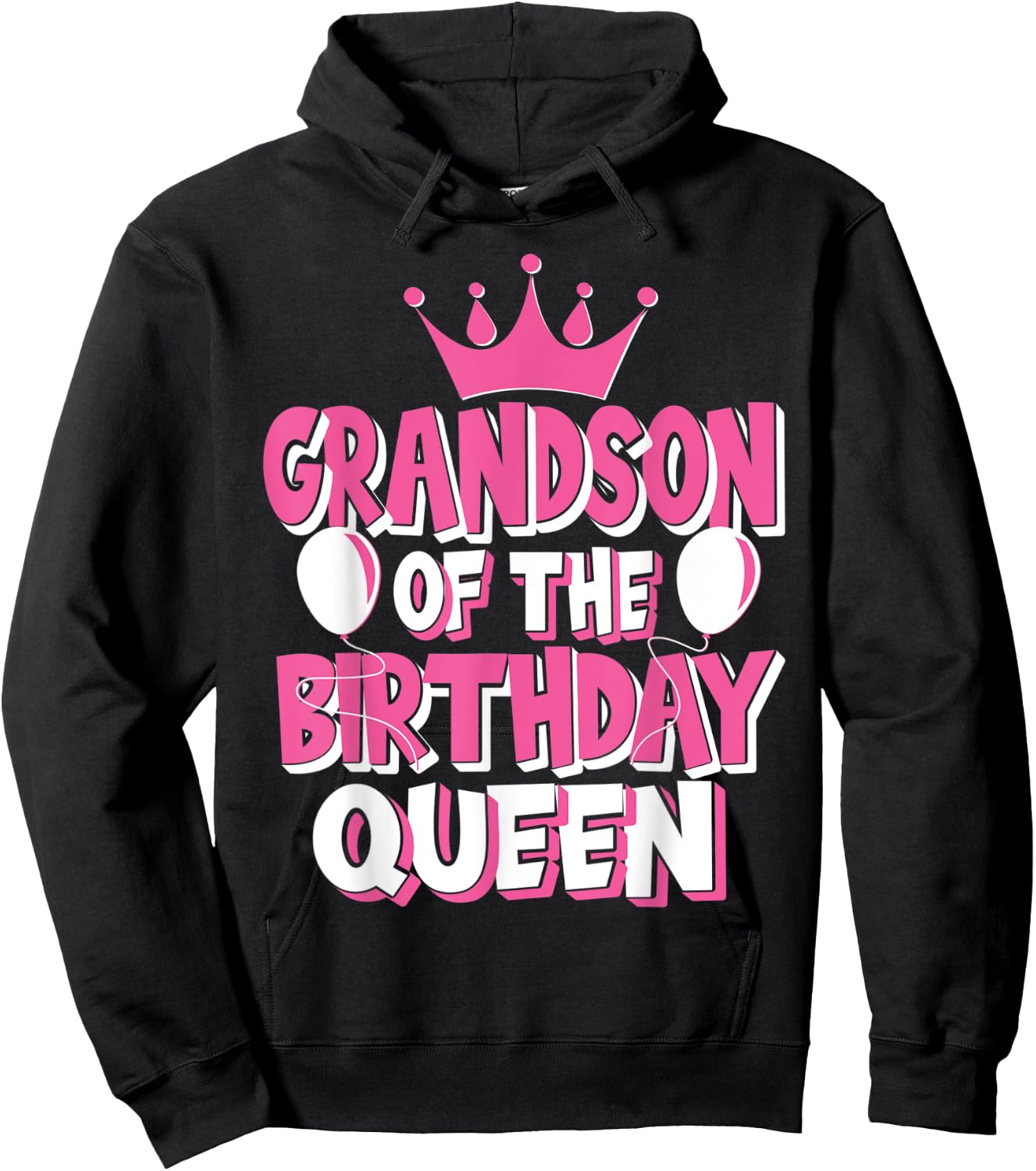 Grandson Of The Birthday Queen Celebration Family Matching Hoodie - Hoodie | Black