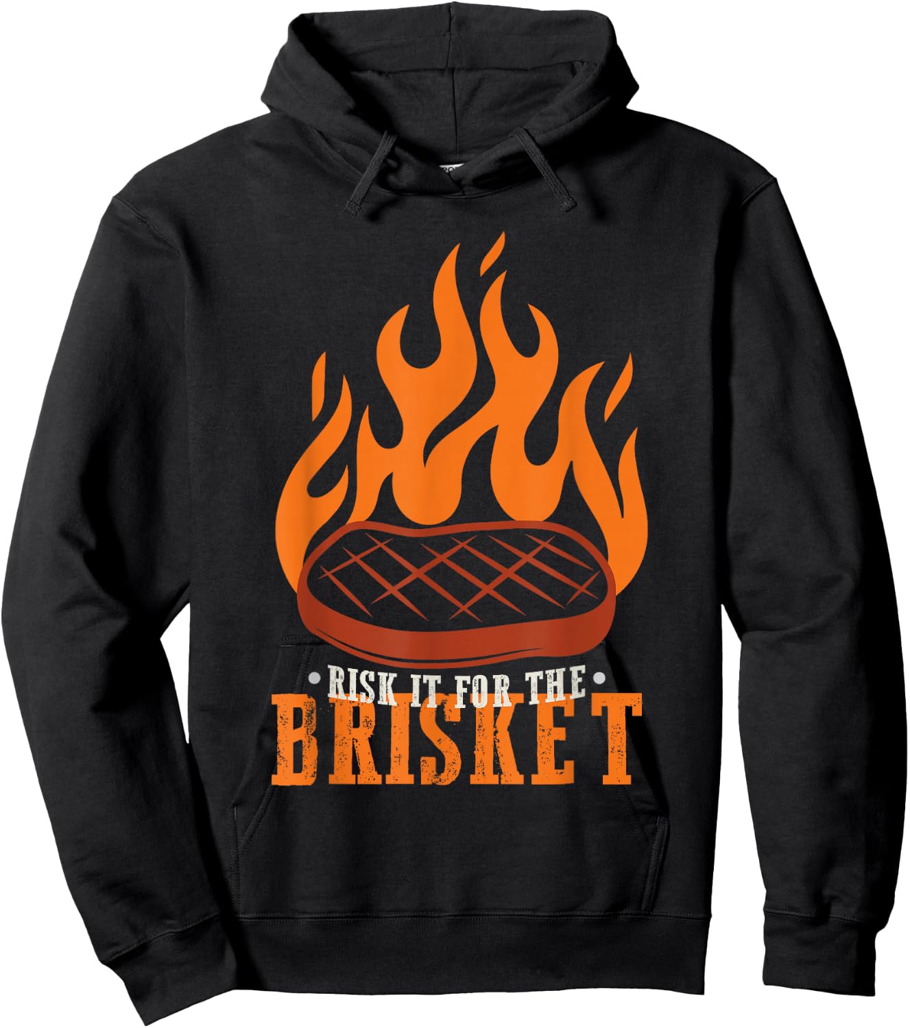 Funny Risk It For The Brisket Grilling BBQ Hoodie - Hoodie | Black