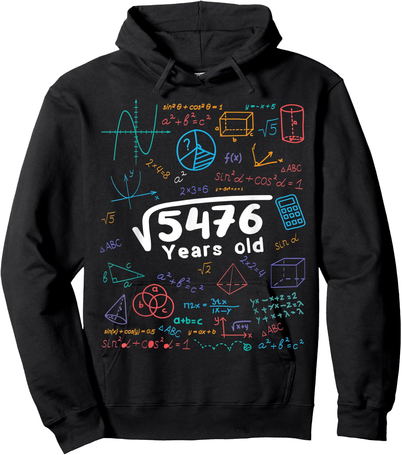 74 Year Old Men Women 74th Birthday Gift Square Root Of 5476 Hoodie - Hoodie | Black