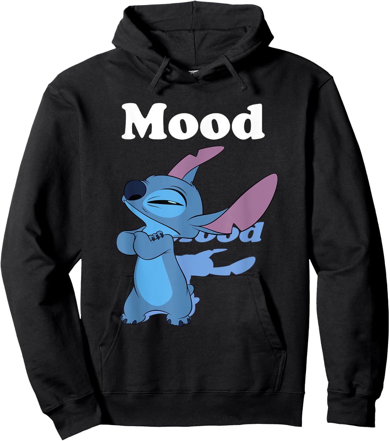 Disney Lilo & Stitch Angry Mood Shadowed Portrait Hoodie - Hoodie | Black