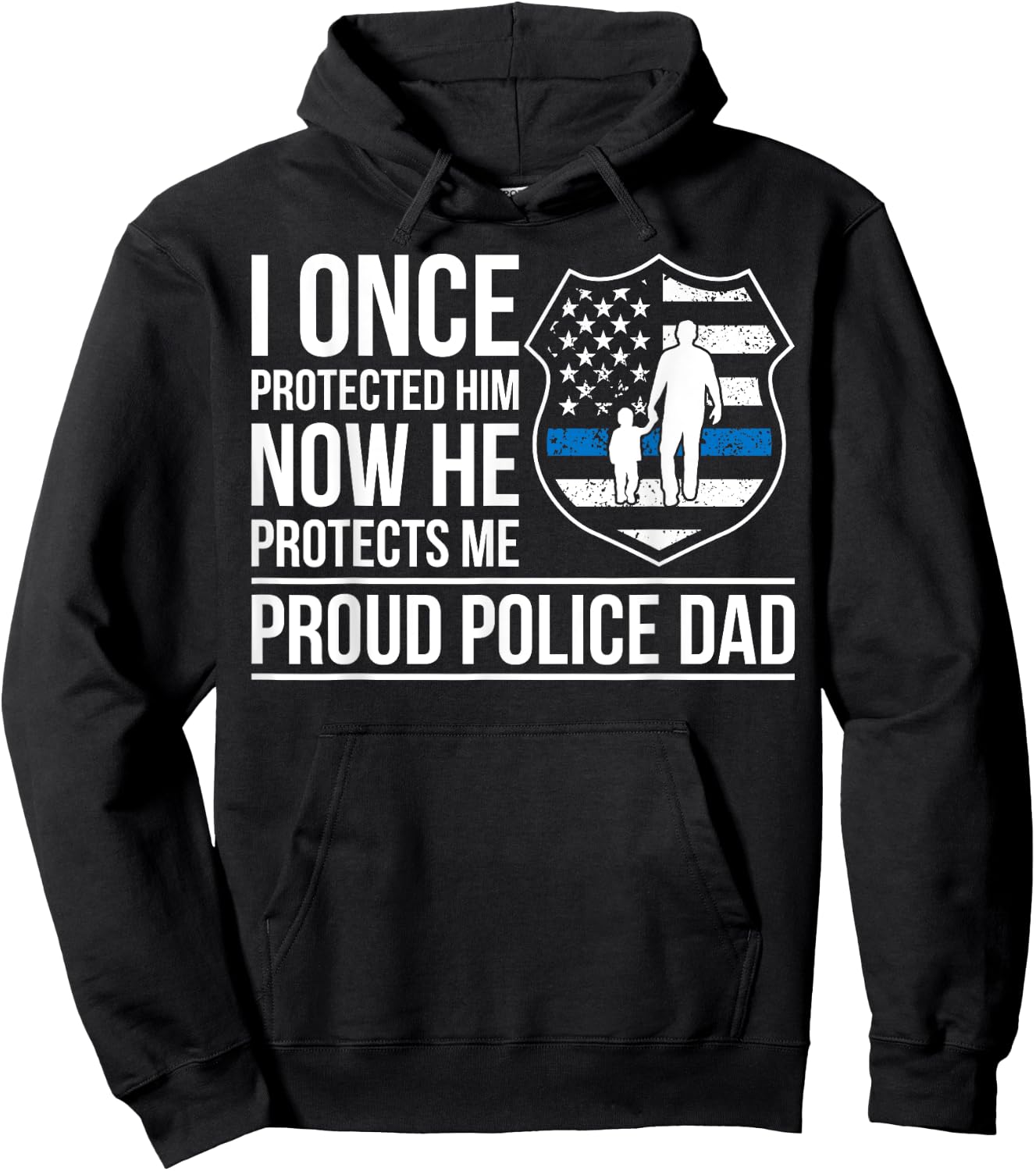 Proud Police Dad Of A Police Officer Father Hoodie - Hoodie | Black