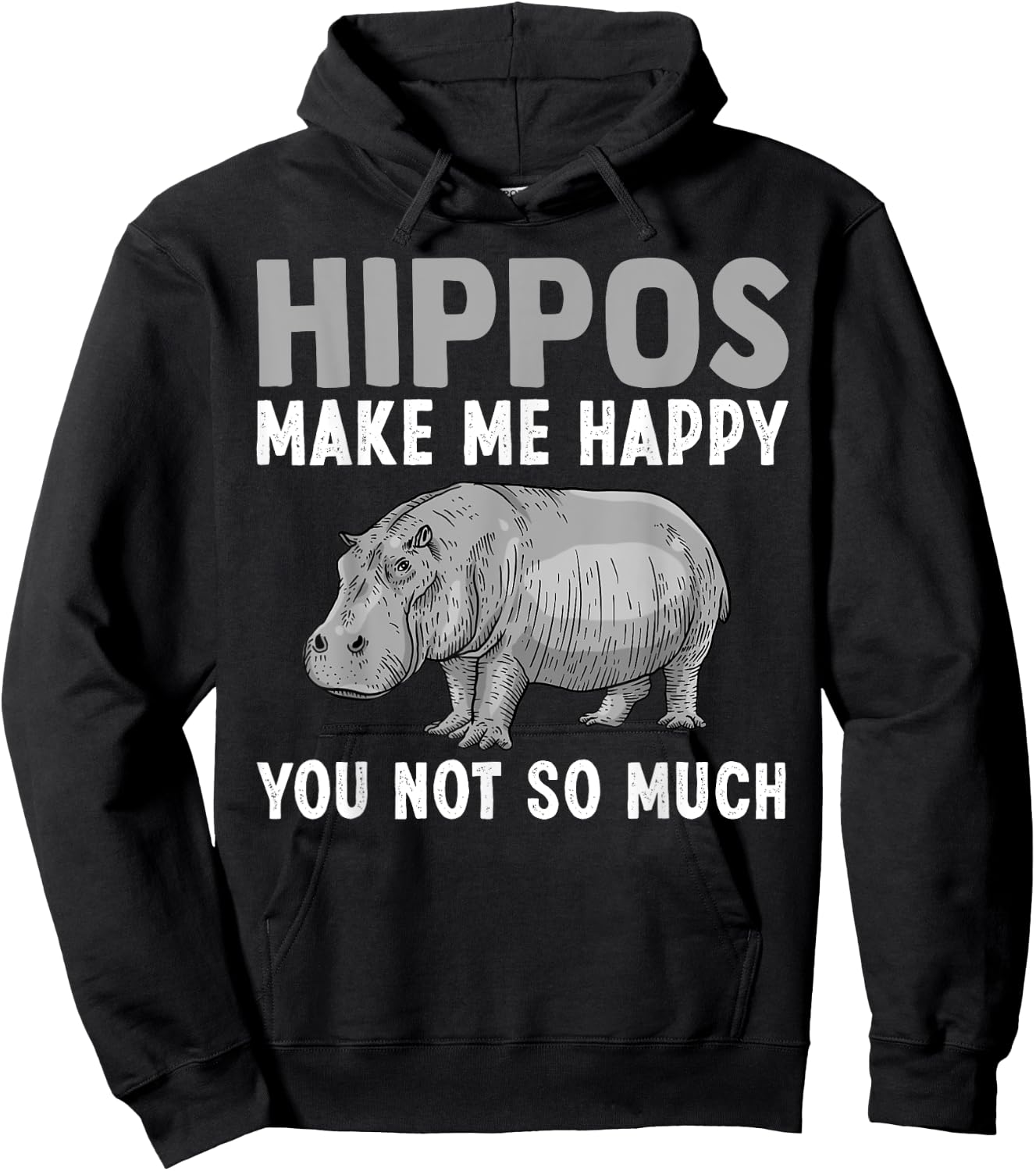 Cool Hippo Art Men Women Hippopotamus Safari Hippos Animal Hoodie - Hoodie | Black
