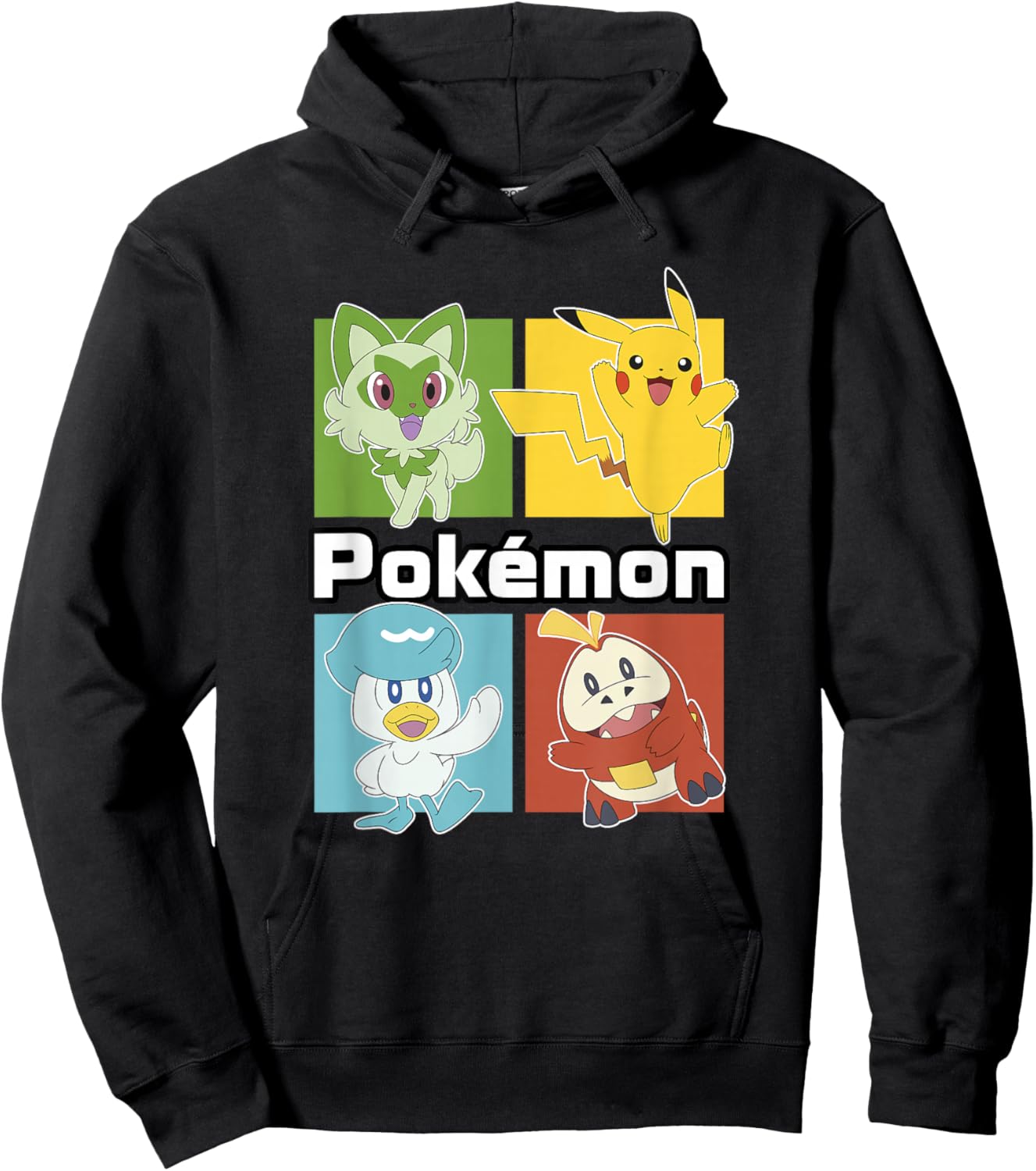 Pokémon Group Shot Starters Boxed Up Portrait Hoodie - Hoodie | Black